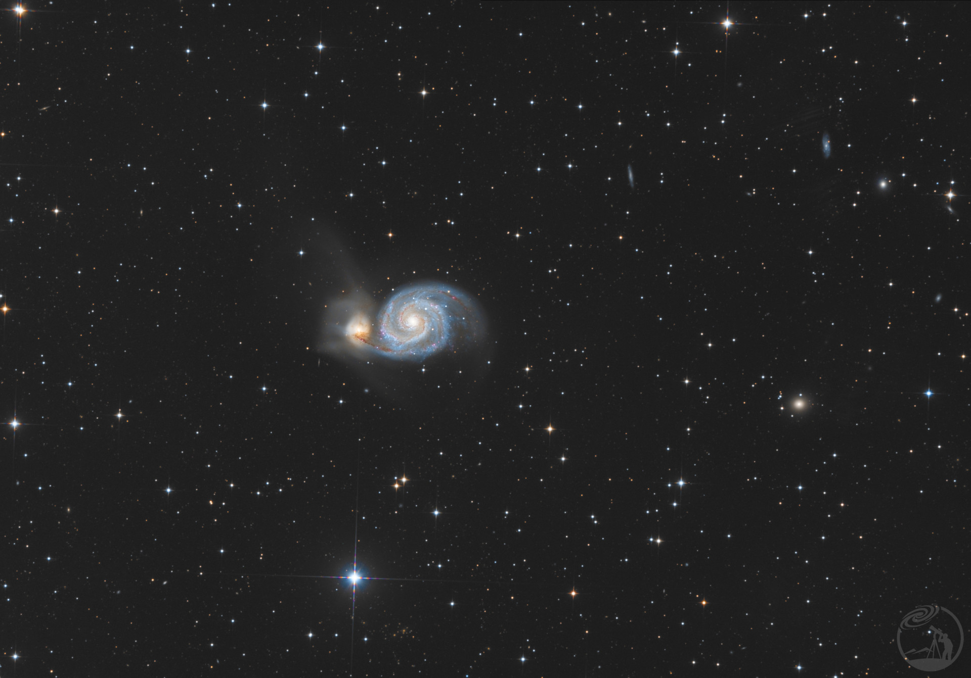 宇宙之舞——M51蜗状星系与NGC5195 Whirlpool Galaxy