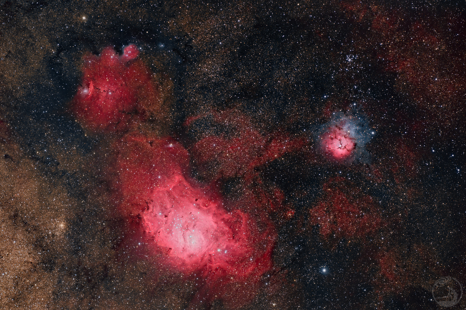 礁湖星云（m8）和三叶星云（m20）