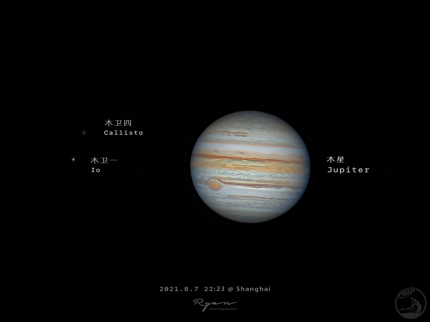 木星和两颗卫星