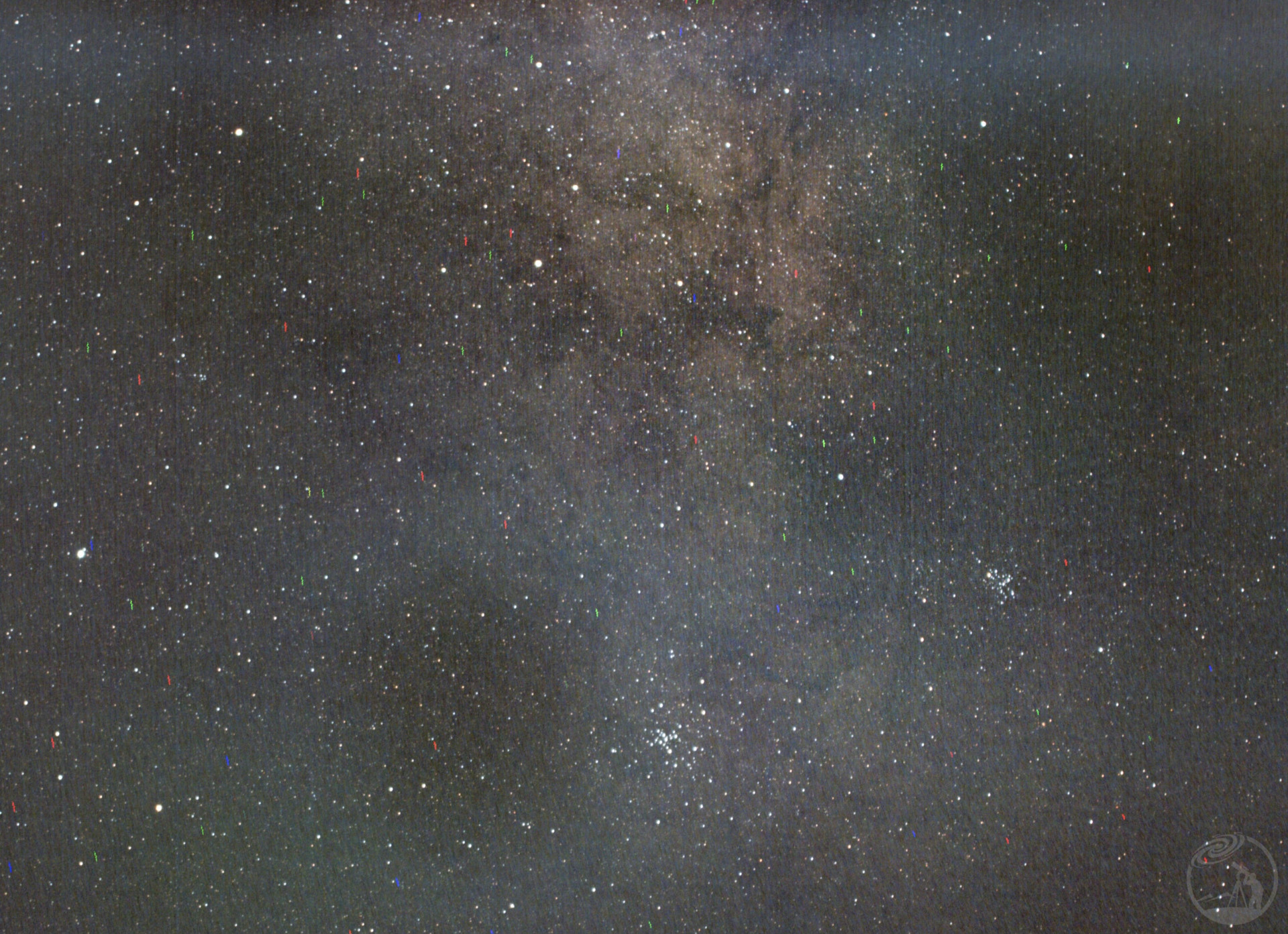 满月的银河局部与星团