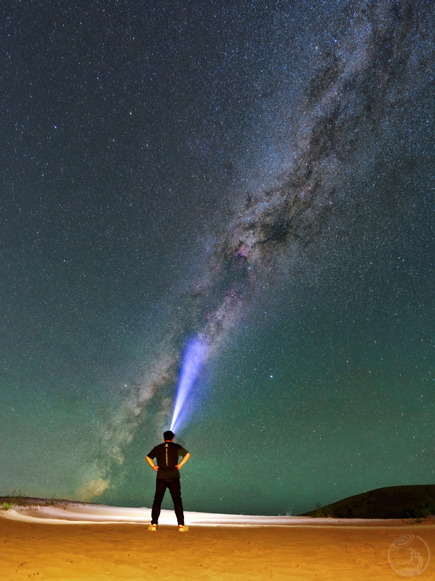 沙漠中仰望星空