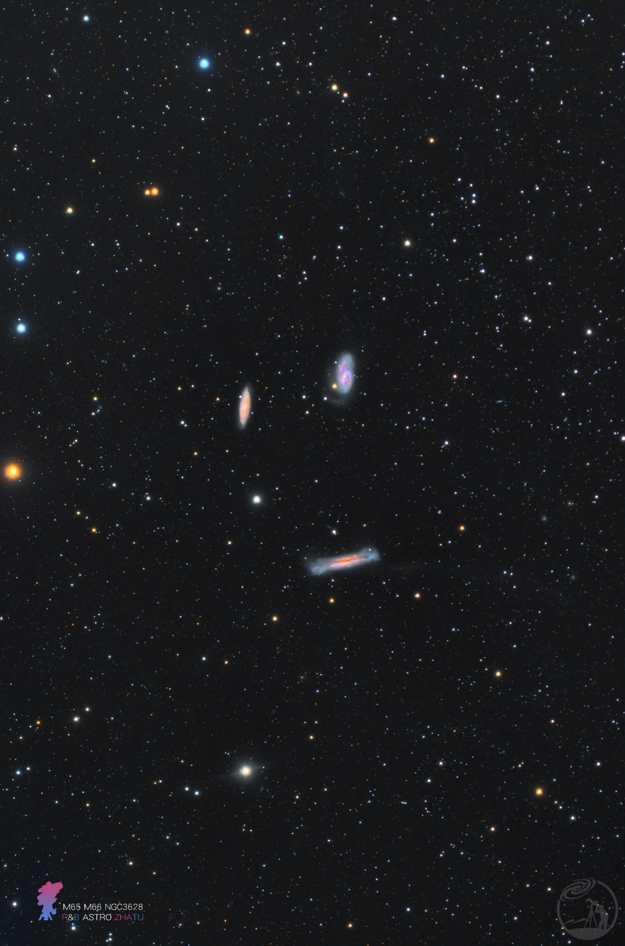 来着宇宙的嘴脸狮子座三重m65 m66 ngc3628