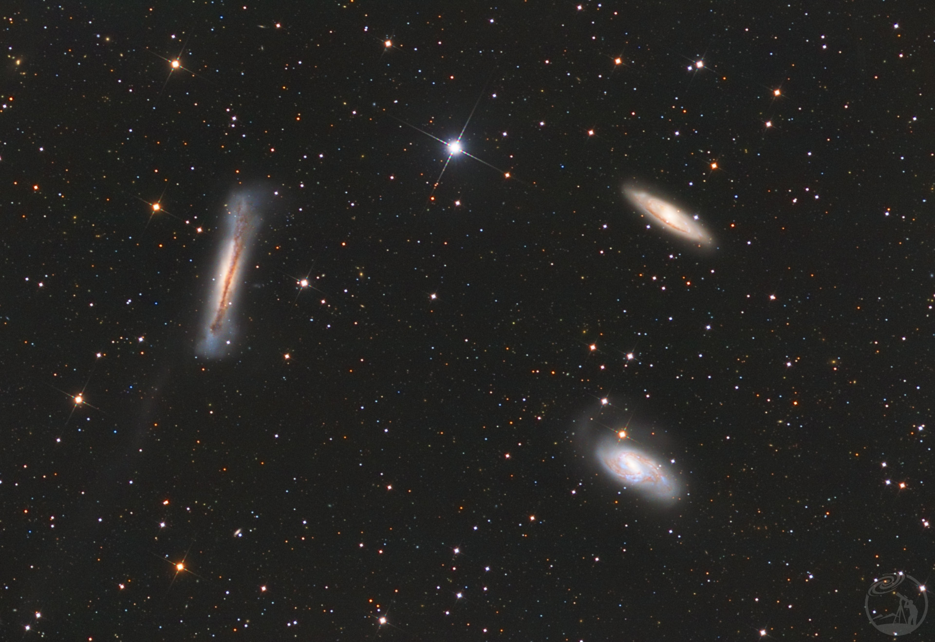 狮子座三重星系 M65-M66-NGC3628