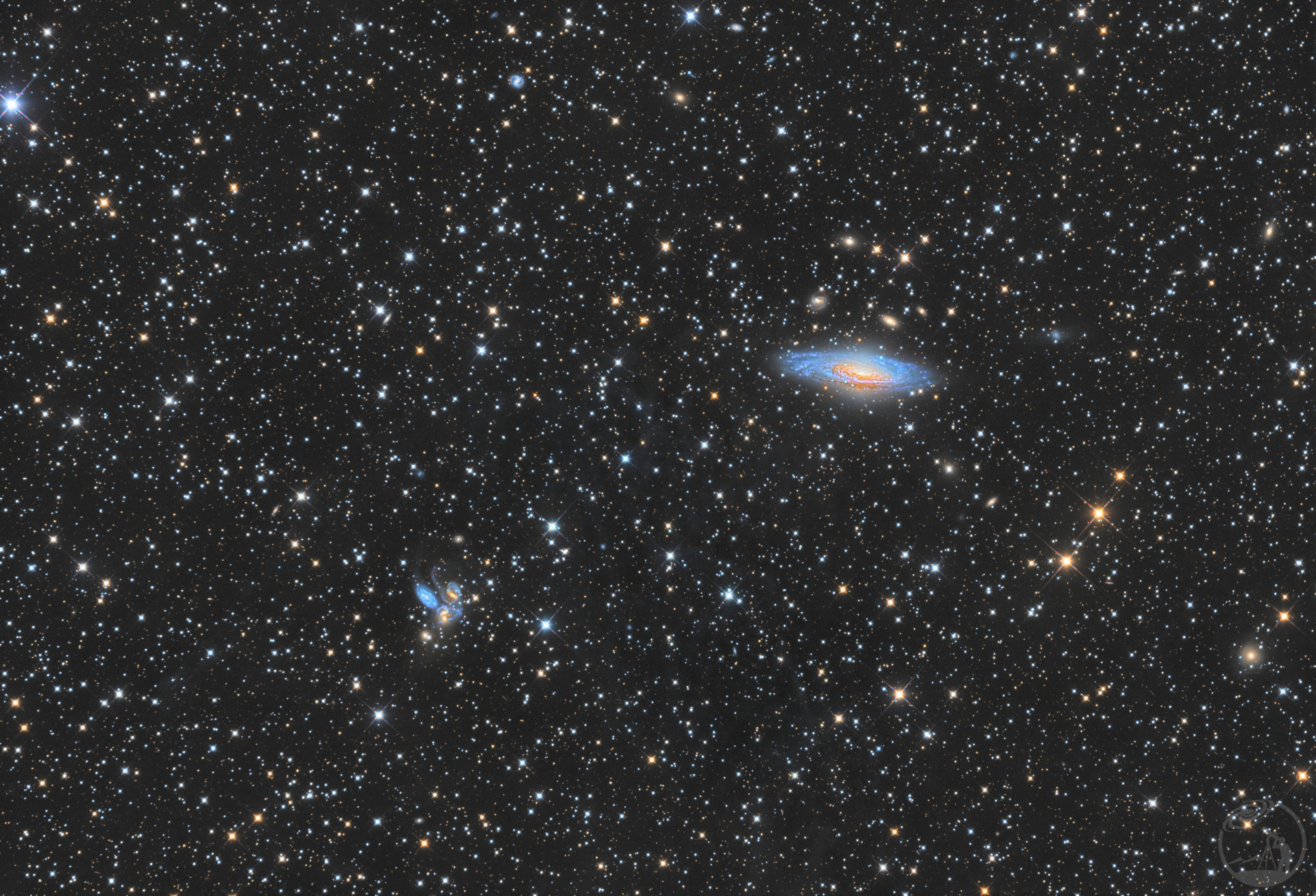 NGC7331鹿舔星系群与斯蒂芬五重星系