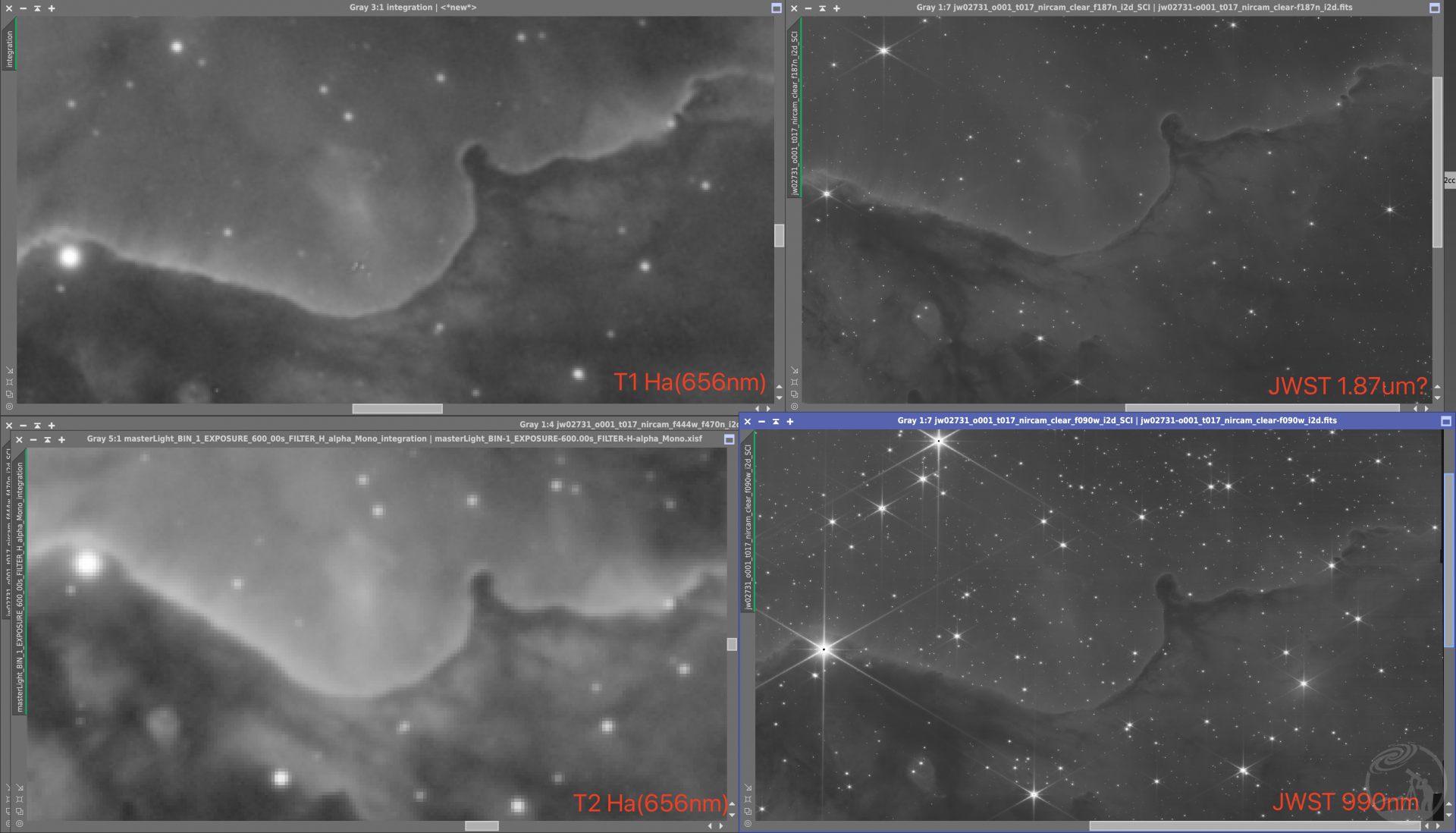 船底座大星云·对比JWST望远镜
