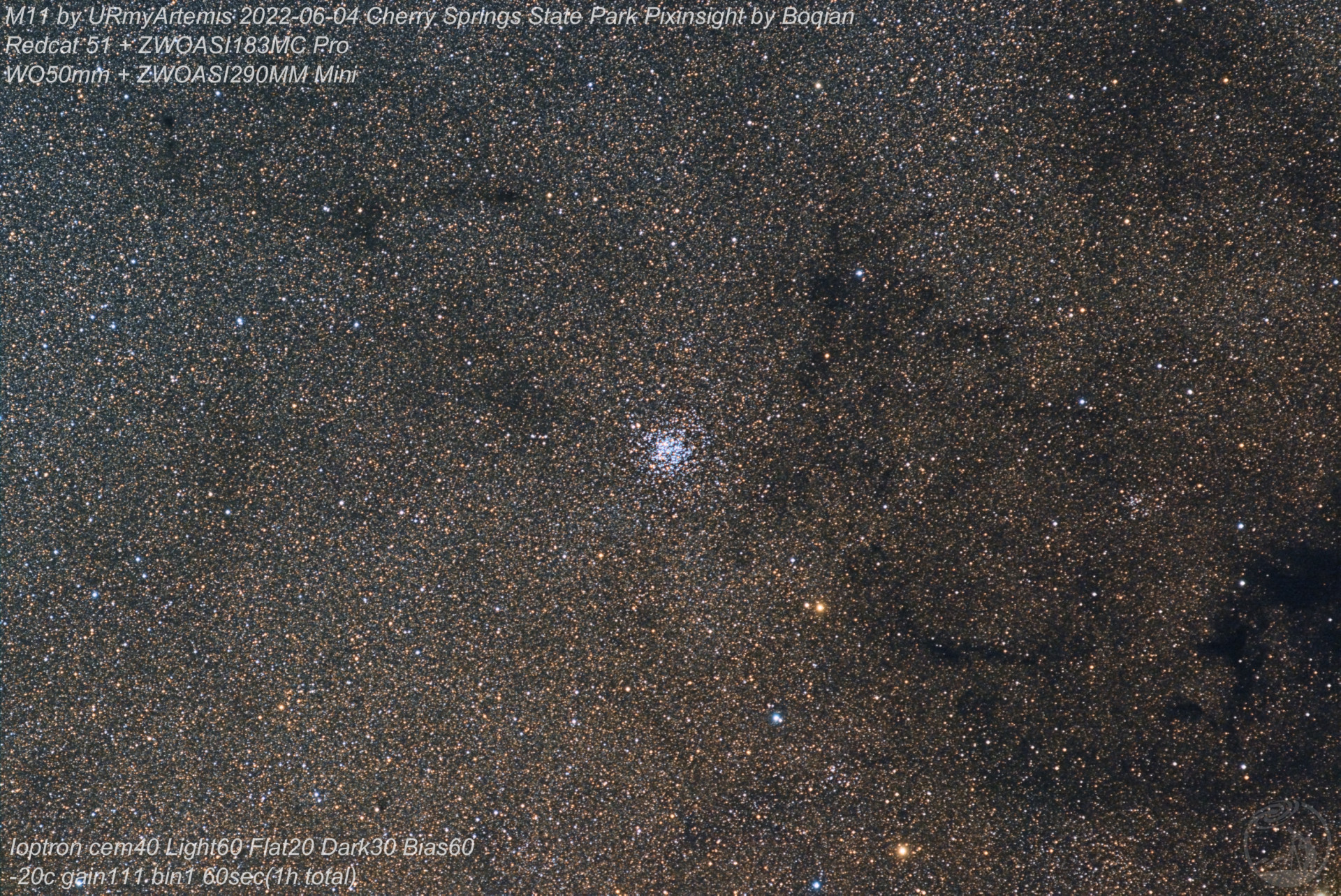 M11（NGC6705）疏散星团