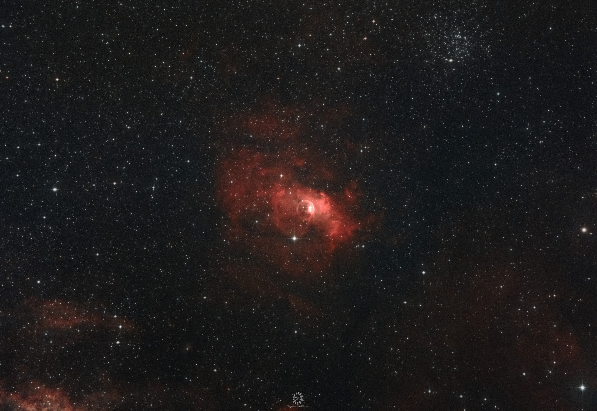 NGC7635气泡星云与M52疏散星团