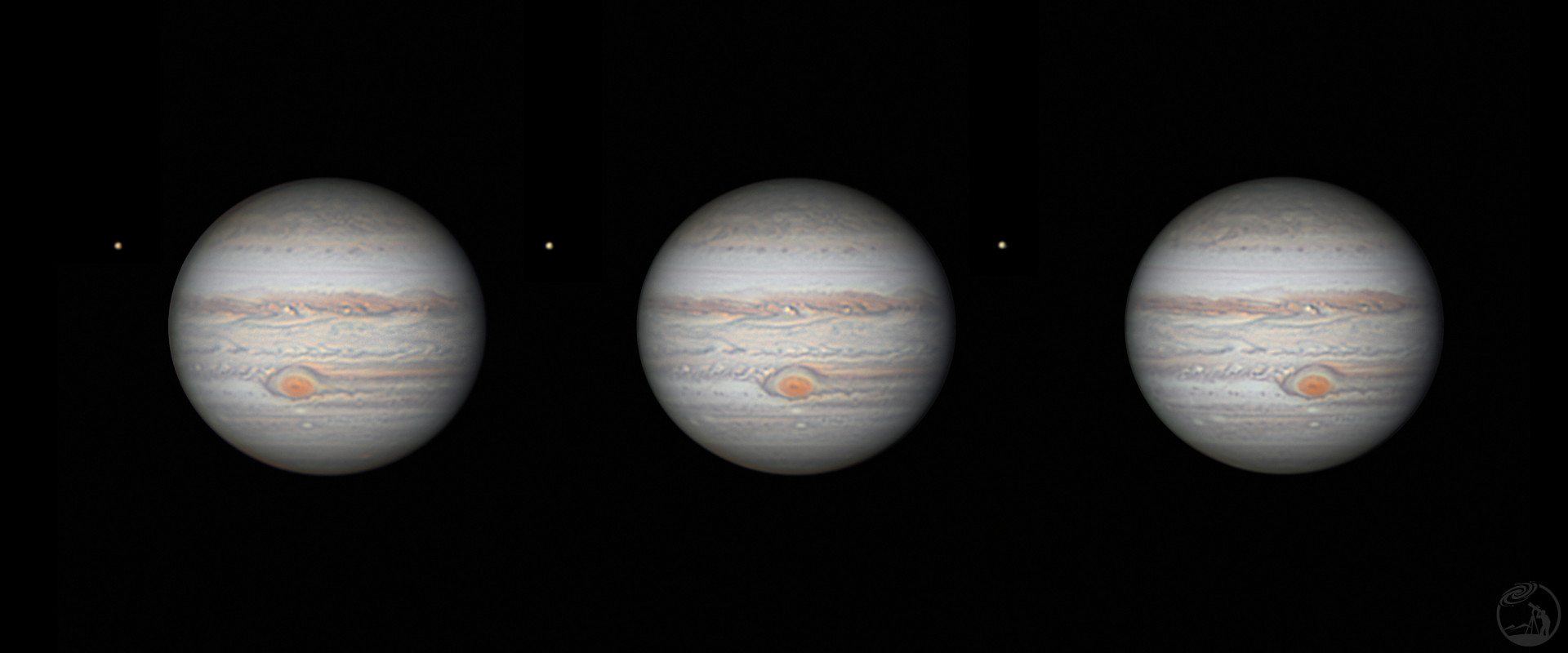8月19日凌晨木星大红斑过中的前中后