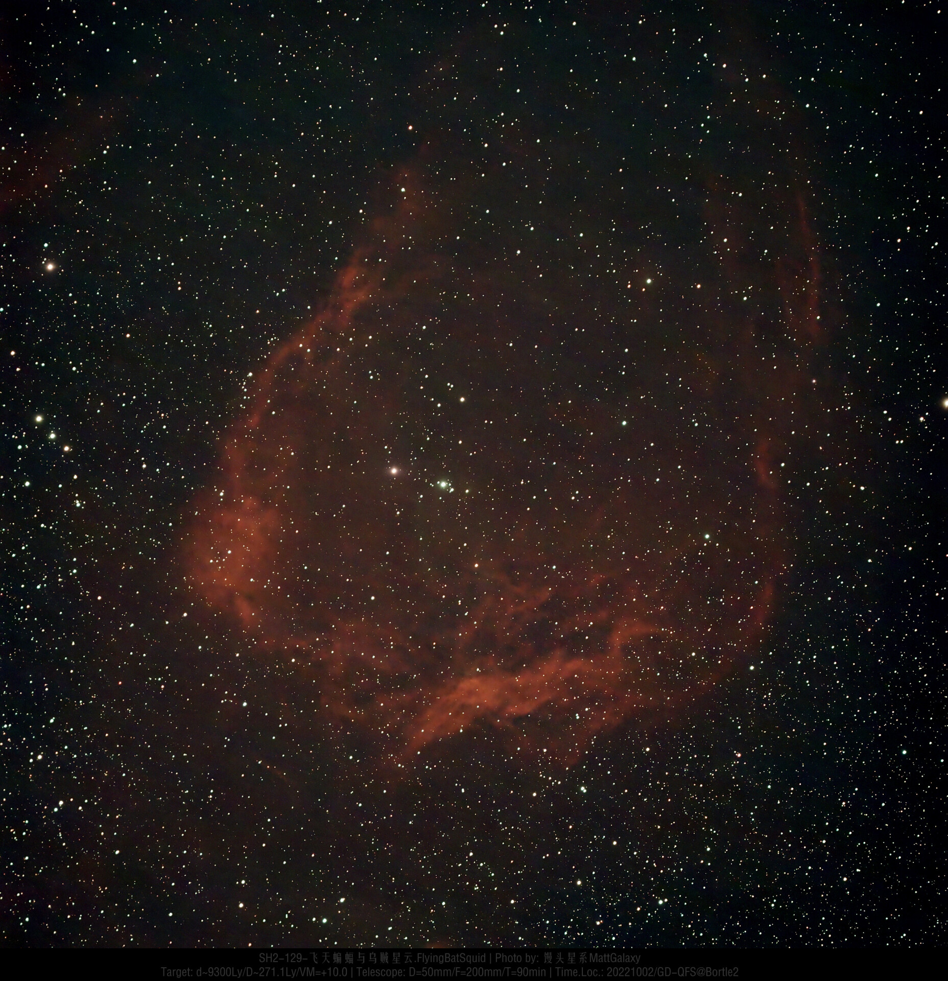 SH2-129-飞天蝙蝠与乌贼星云.FlyingBatSquid