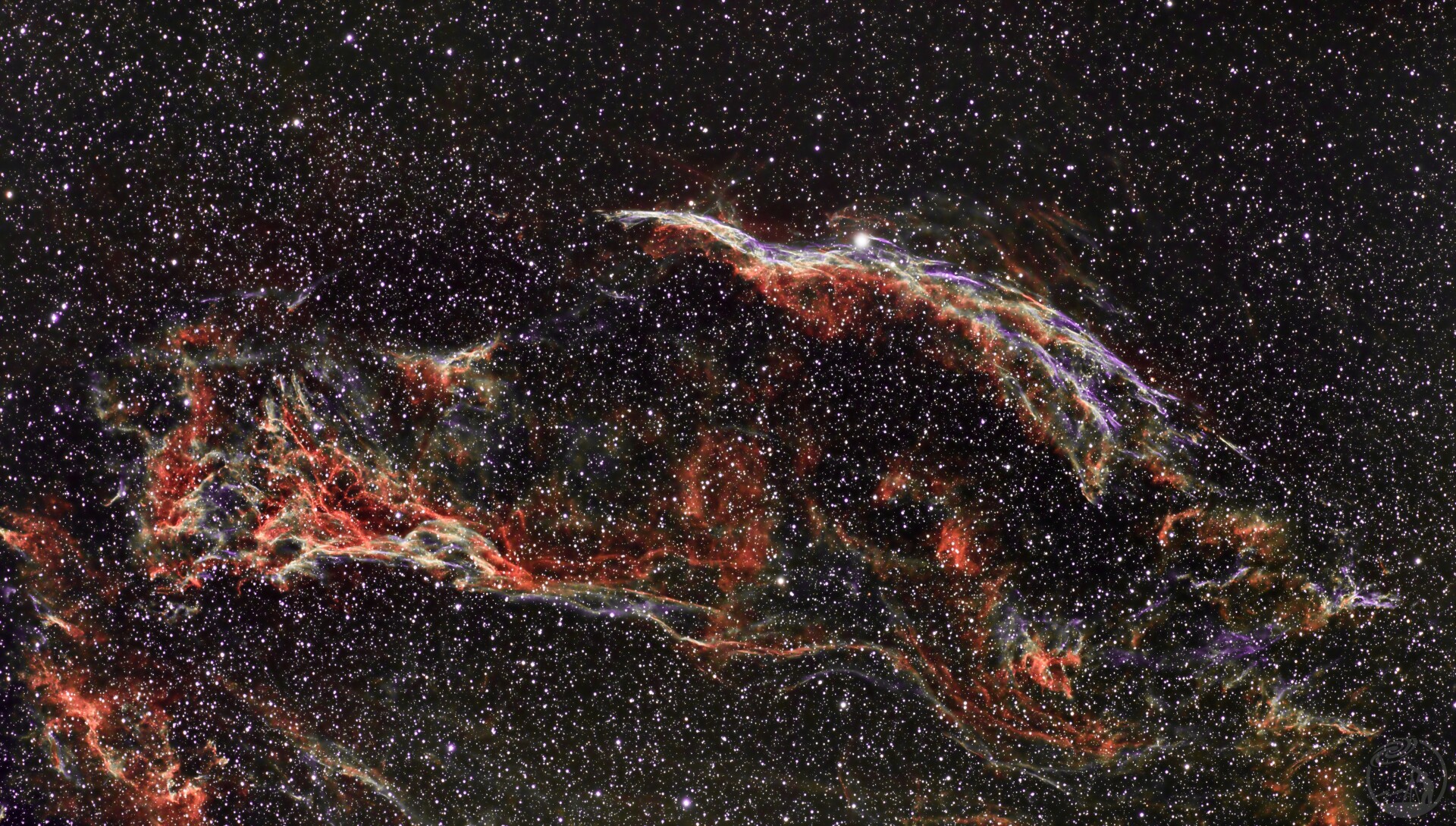 城市深空：NGC6960 西面纱星云、皮克林的三角