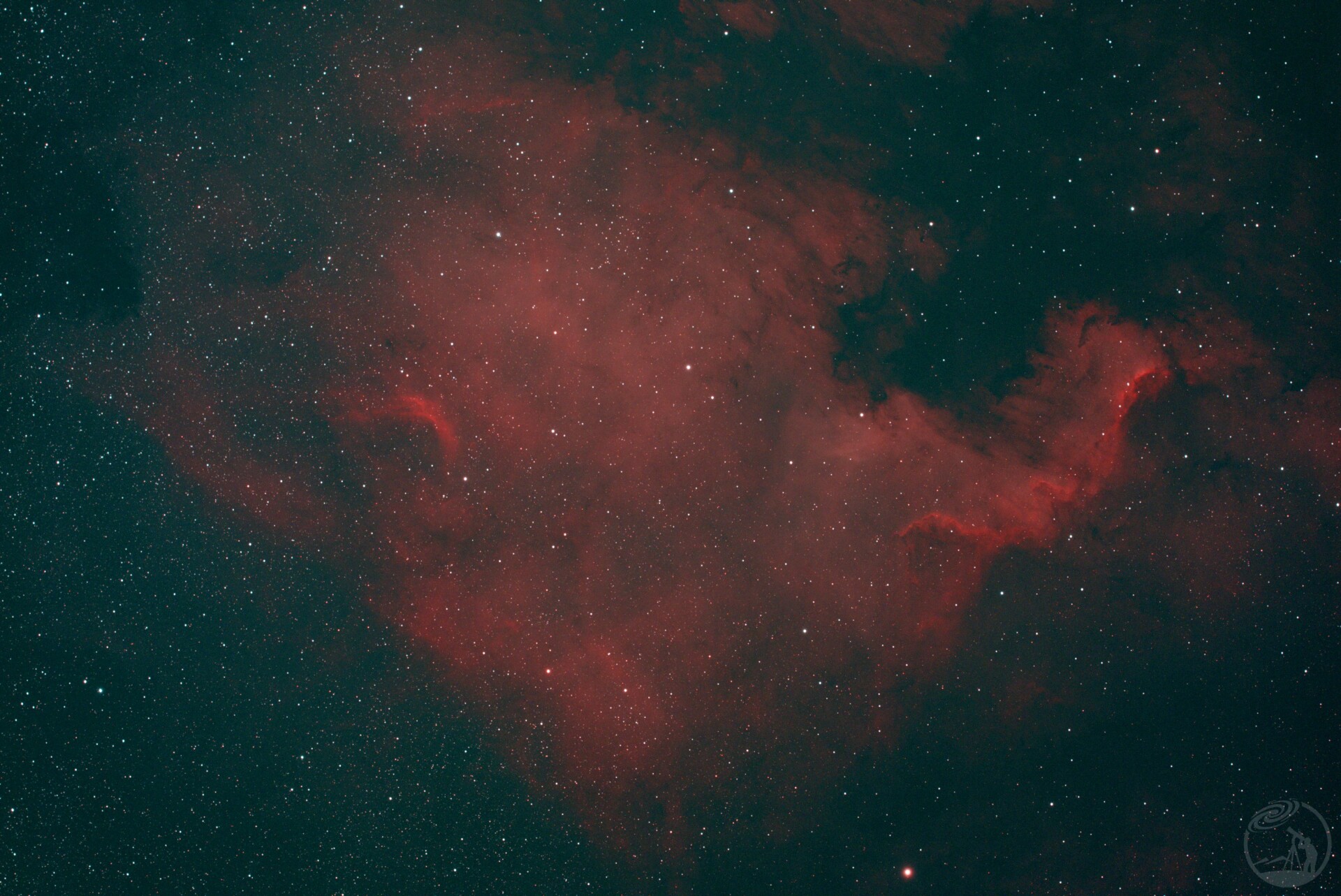 单张2000秒的NGC7000