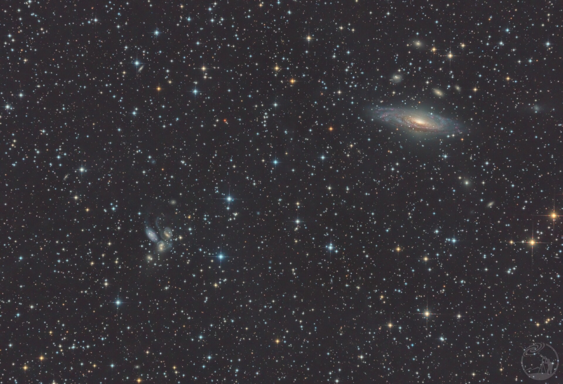 NGC7331鹿舔星系群与斯蒂芬五重星系