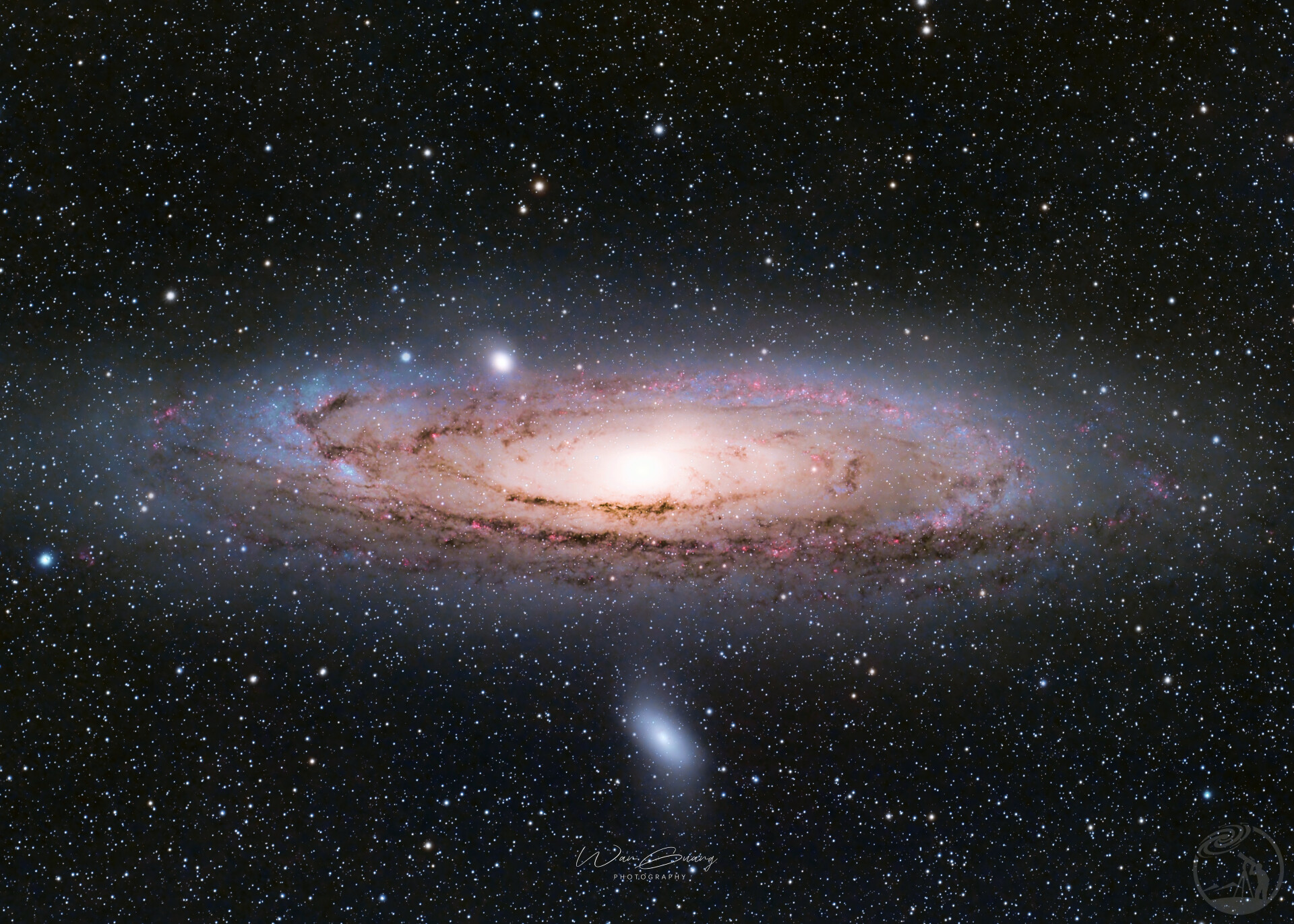 M31仙女座星系（双窄滤镜小红花）