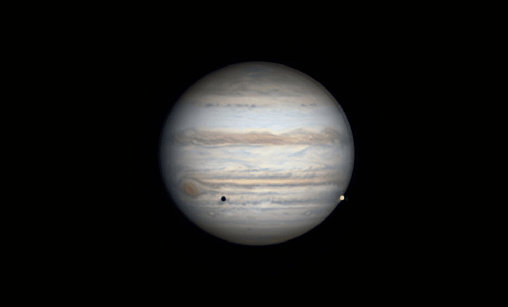 木星上的日食与月食延时摄影