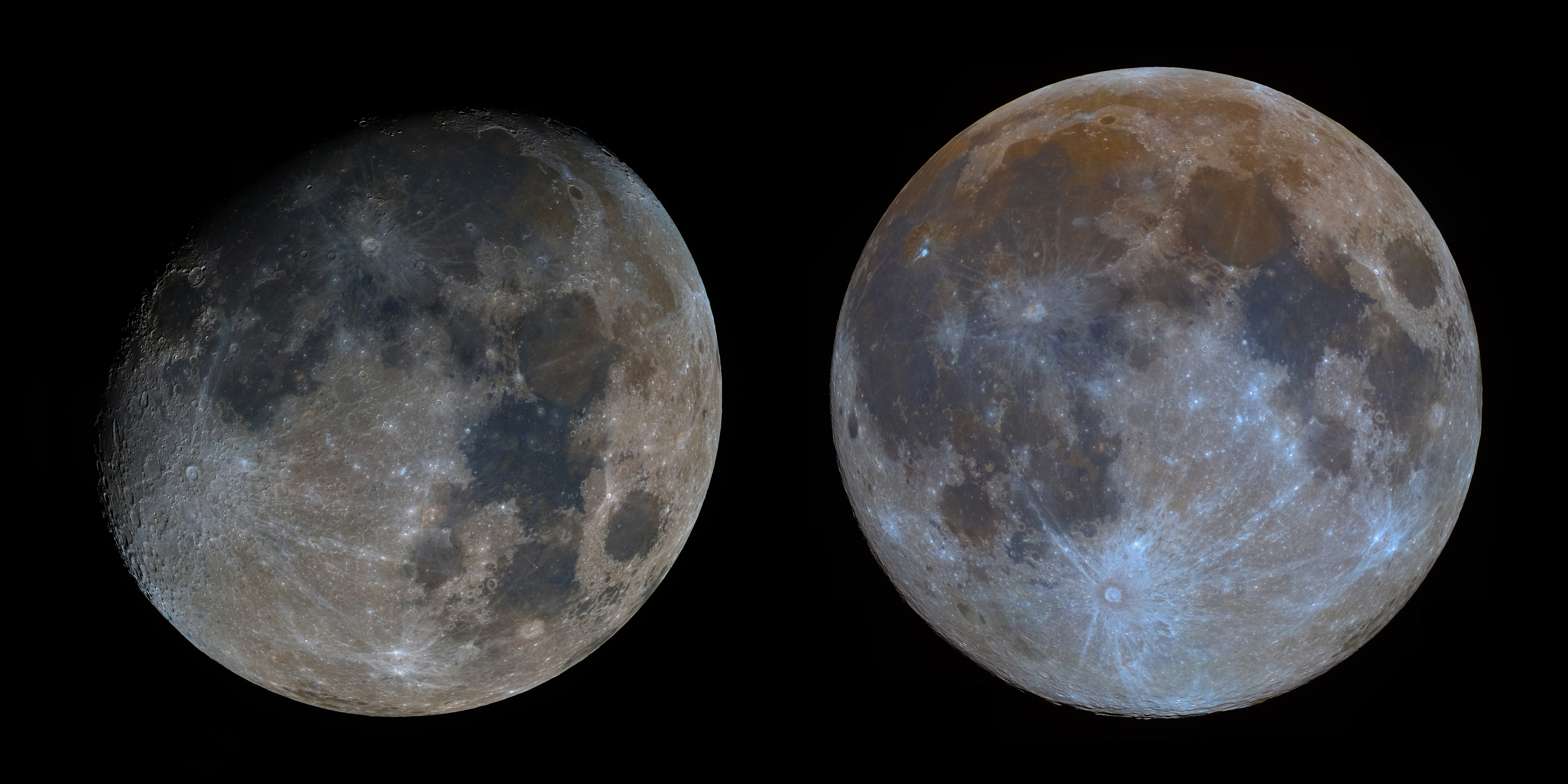 每日一图、精选素材：32段马赛克89%月面、99%满月双素材