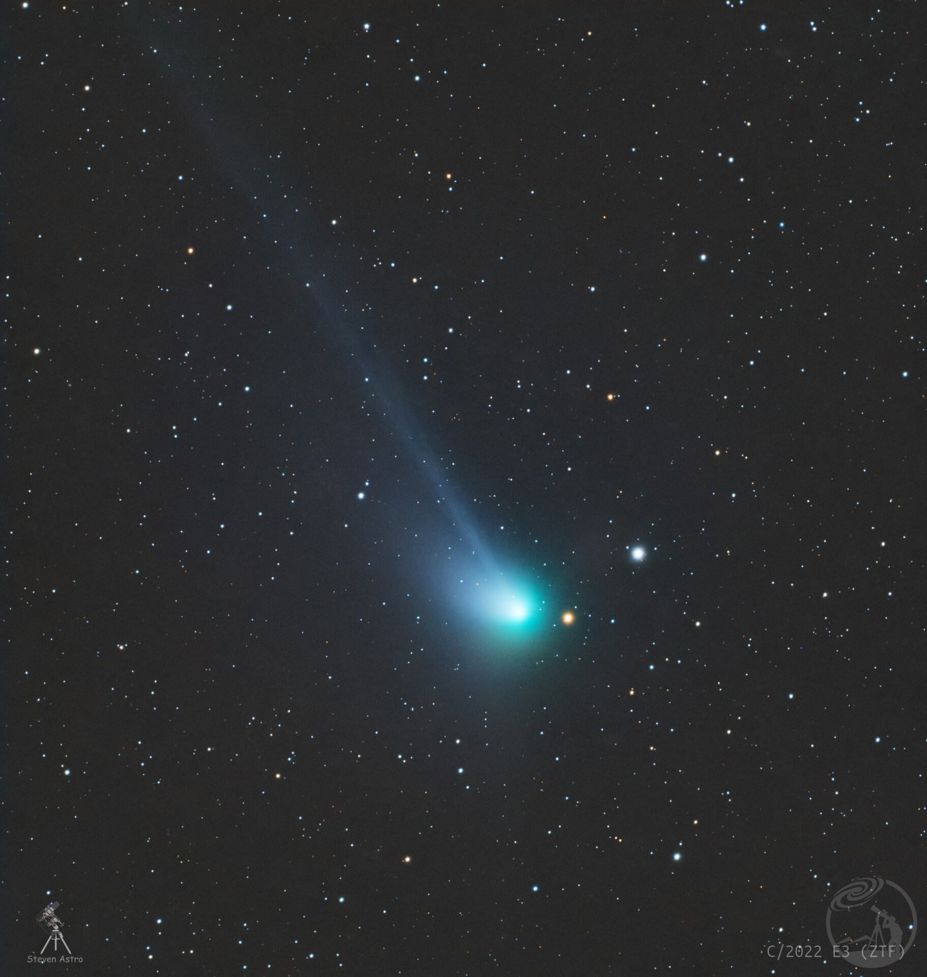 C/2022 E3彗星 黑白LRGB