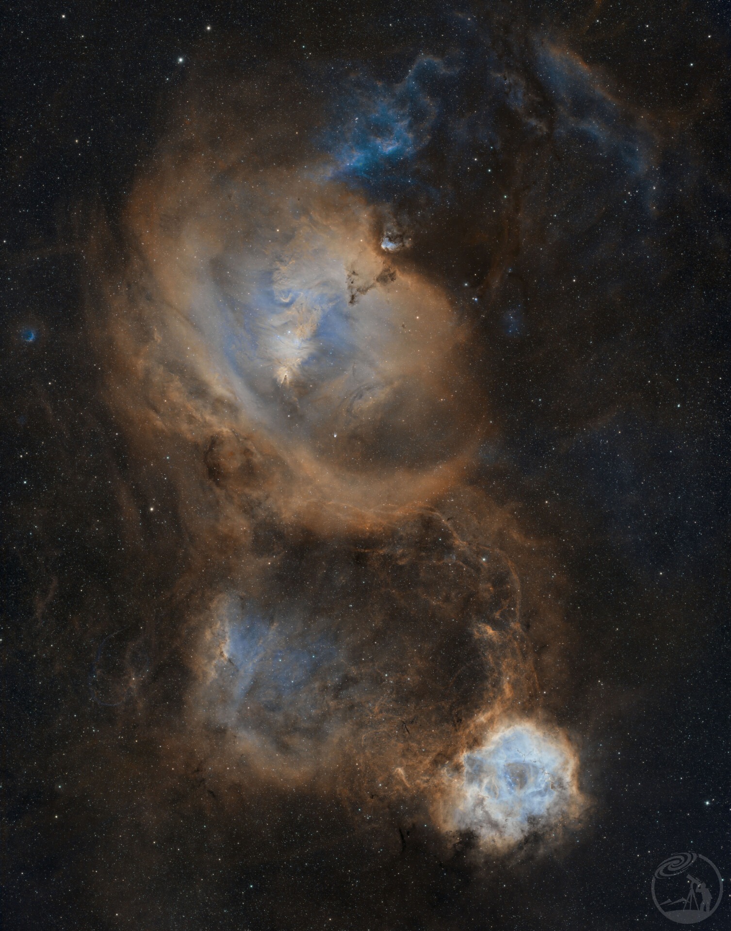 圣诞树星云（ngc2264）&玫瑰星云（ngc2237)广域