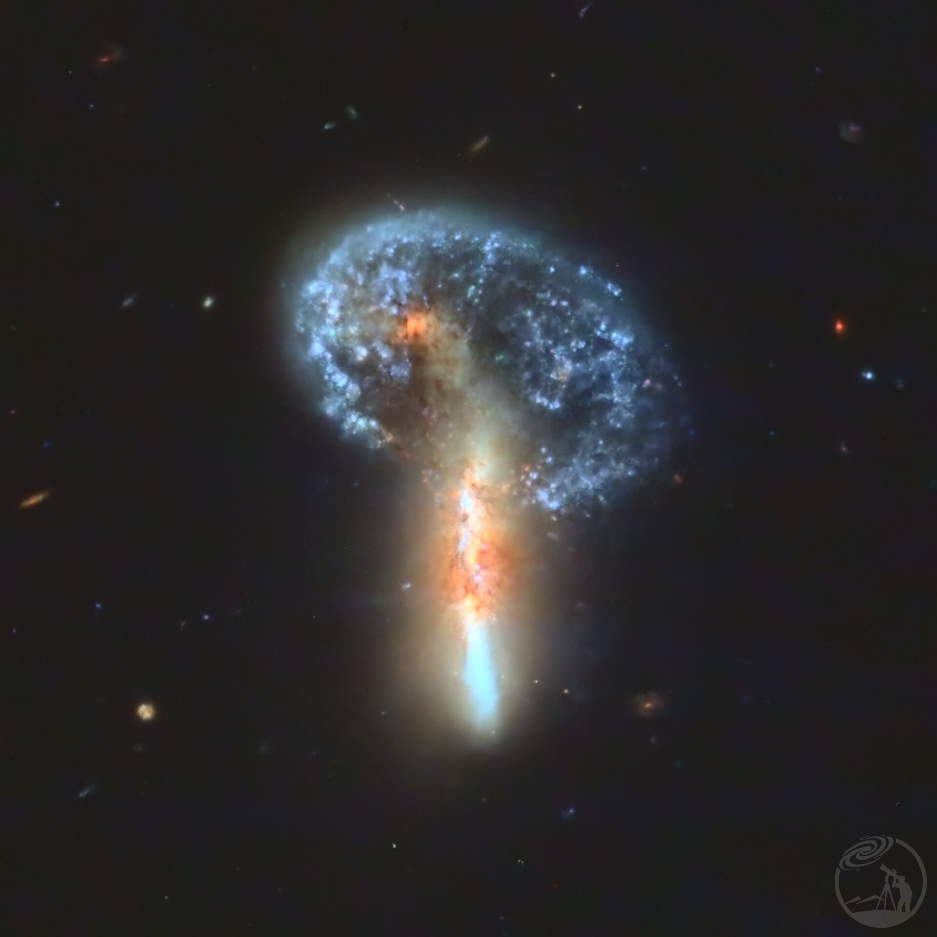 ARP148 蓝蘑菇星系对