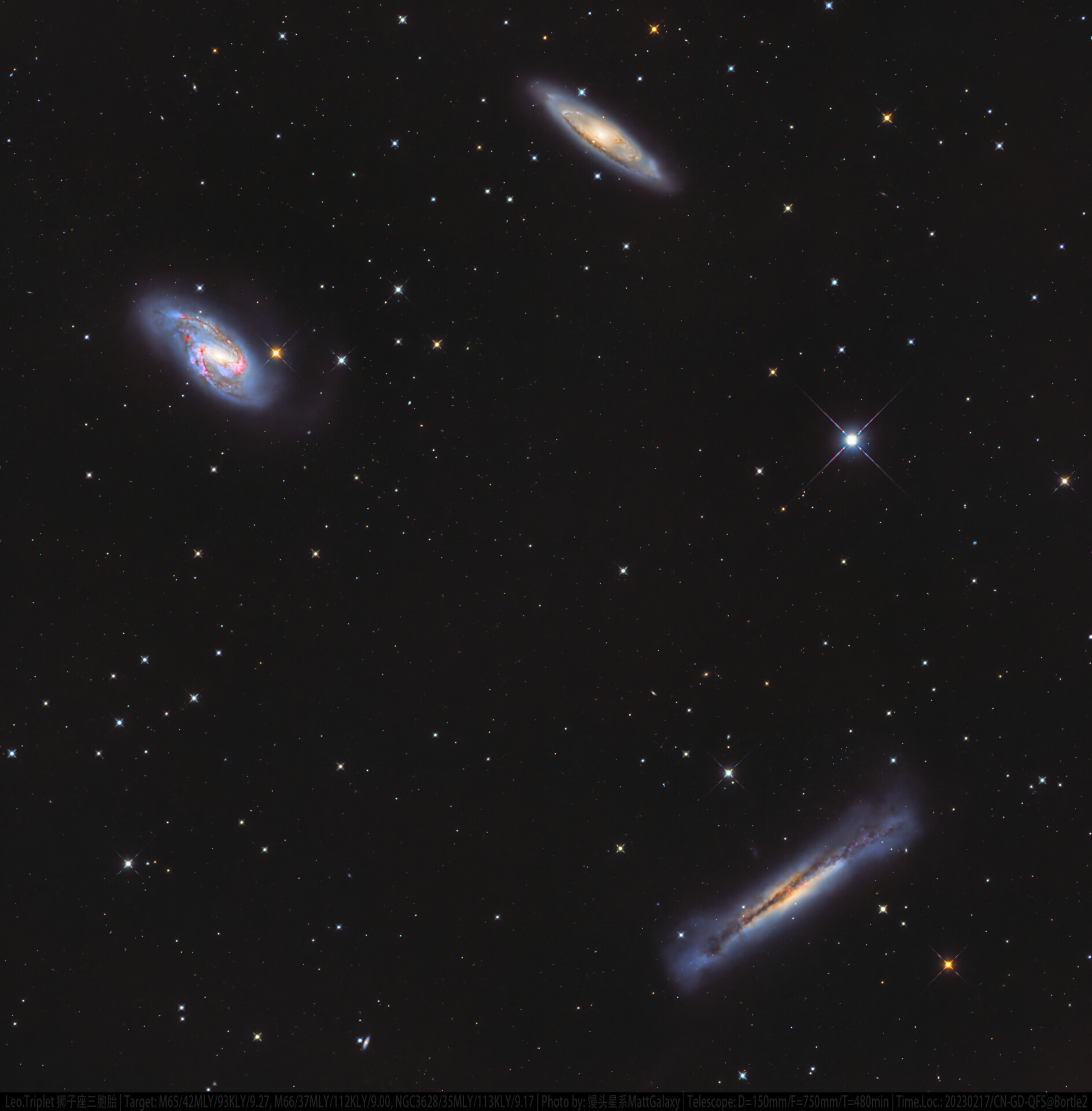Leo.Triplet 狮子座三胞胎 (M65, M66, NGC3628)(V2)