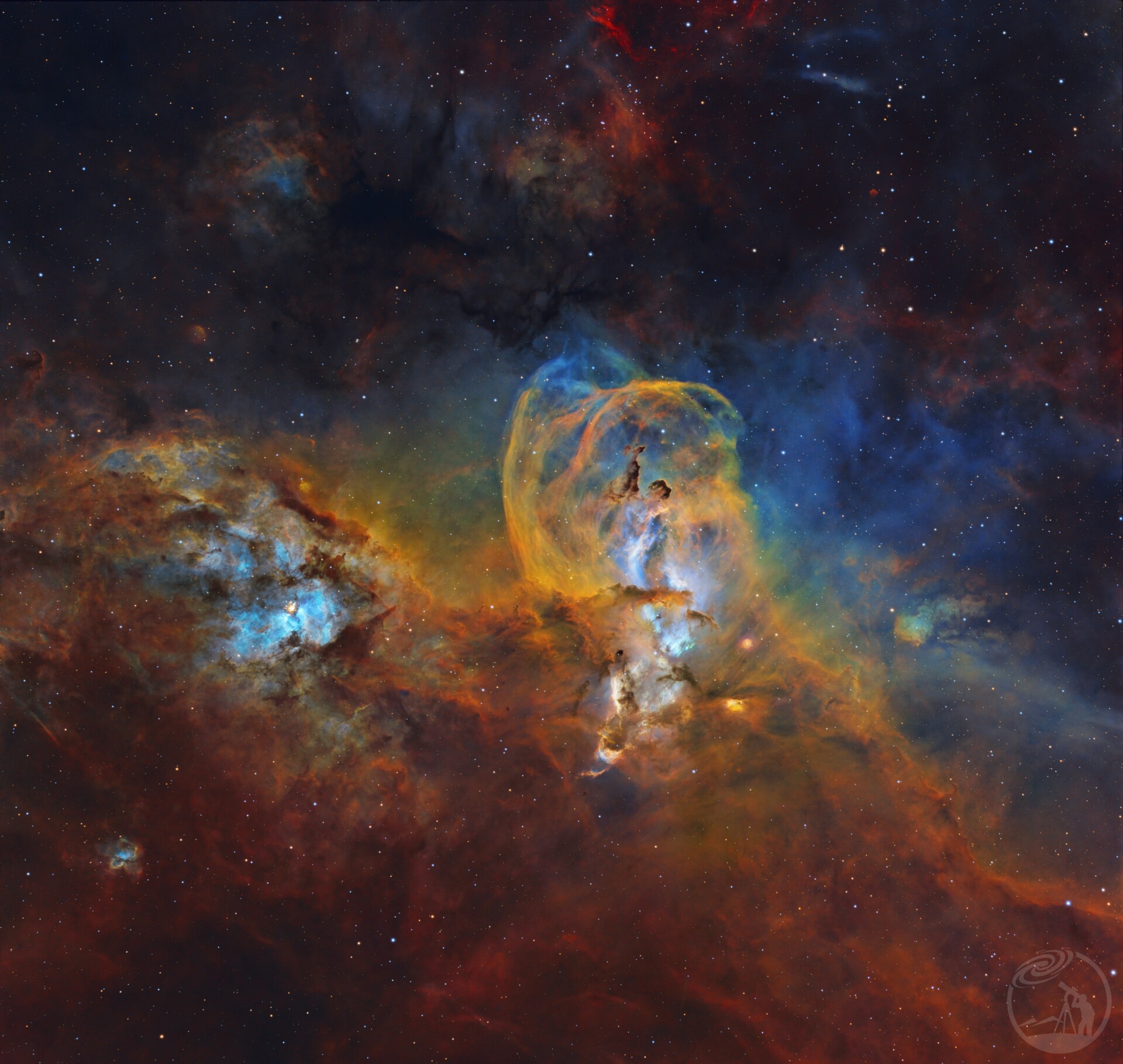 NGC3576 身披彩虹的自由女神星云SHO（最终版）