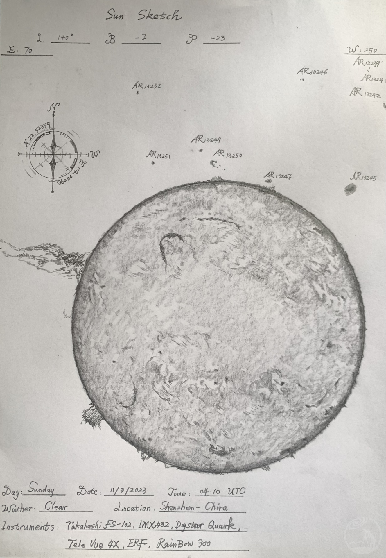 The Sun Sketch (12/3/23）