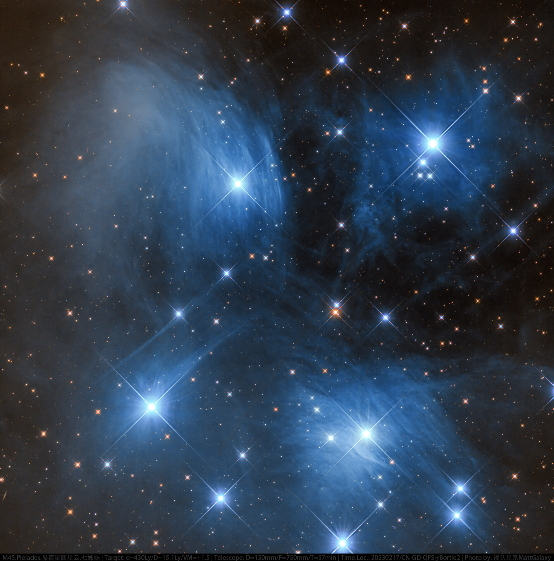 M45.Pleiades.昴宿星团星云.七姊妹（V2）