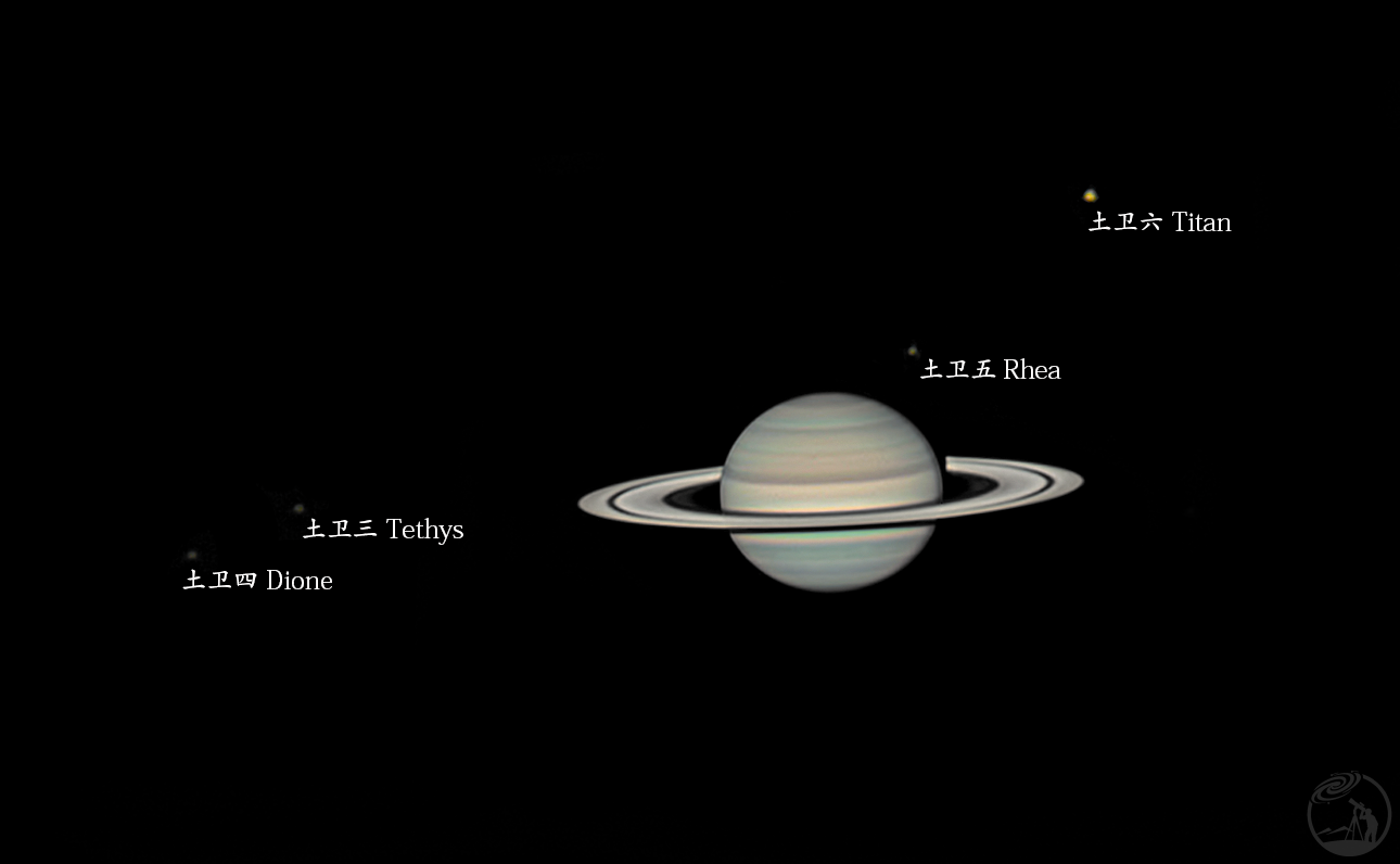 土星和它的四颗卫星