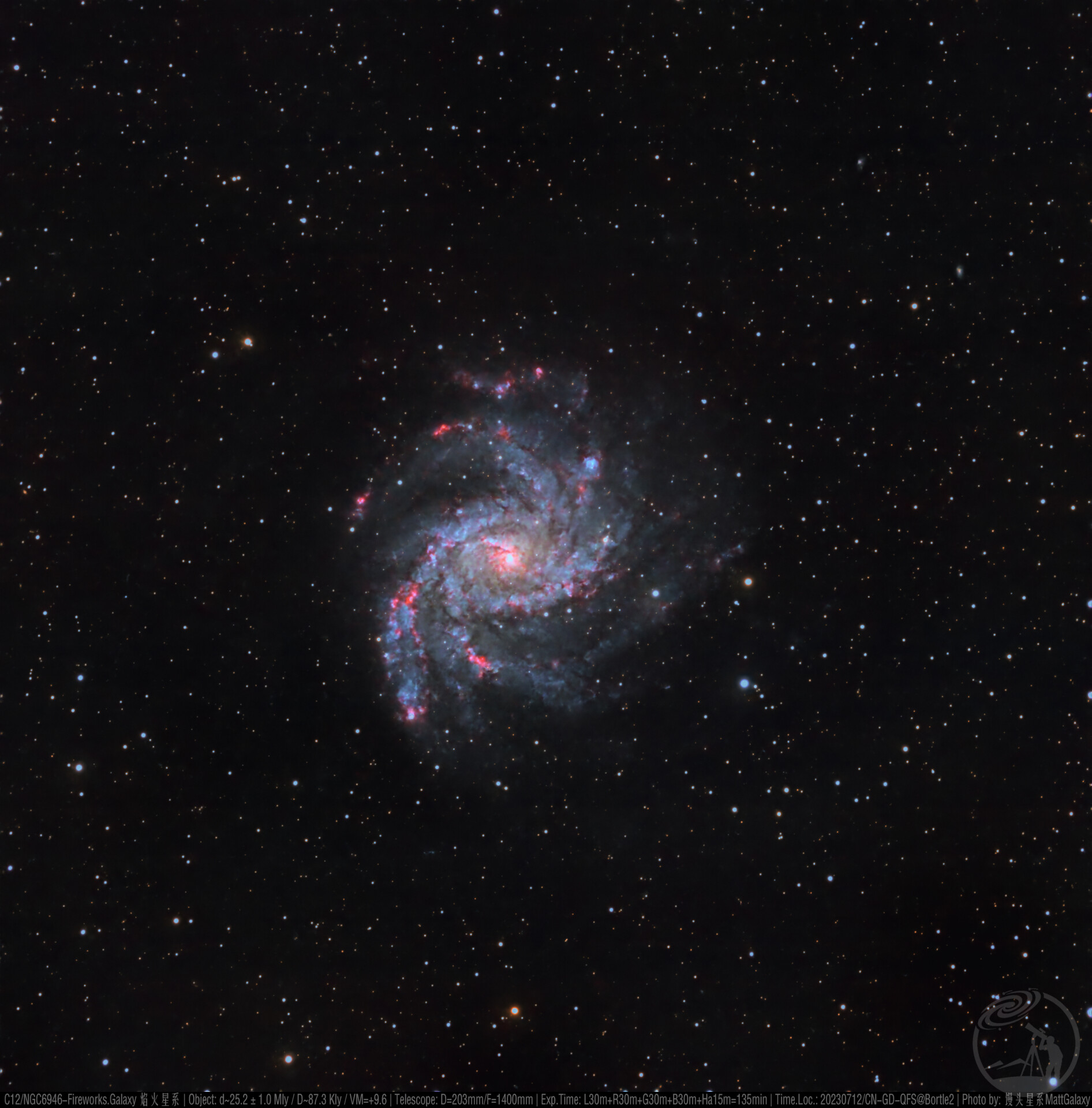 C12/NGC6946-Fireworks.Galaxy 焰火星系