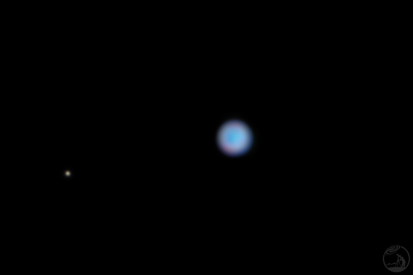 8月6日海王星与海卫一（红外增强）