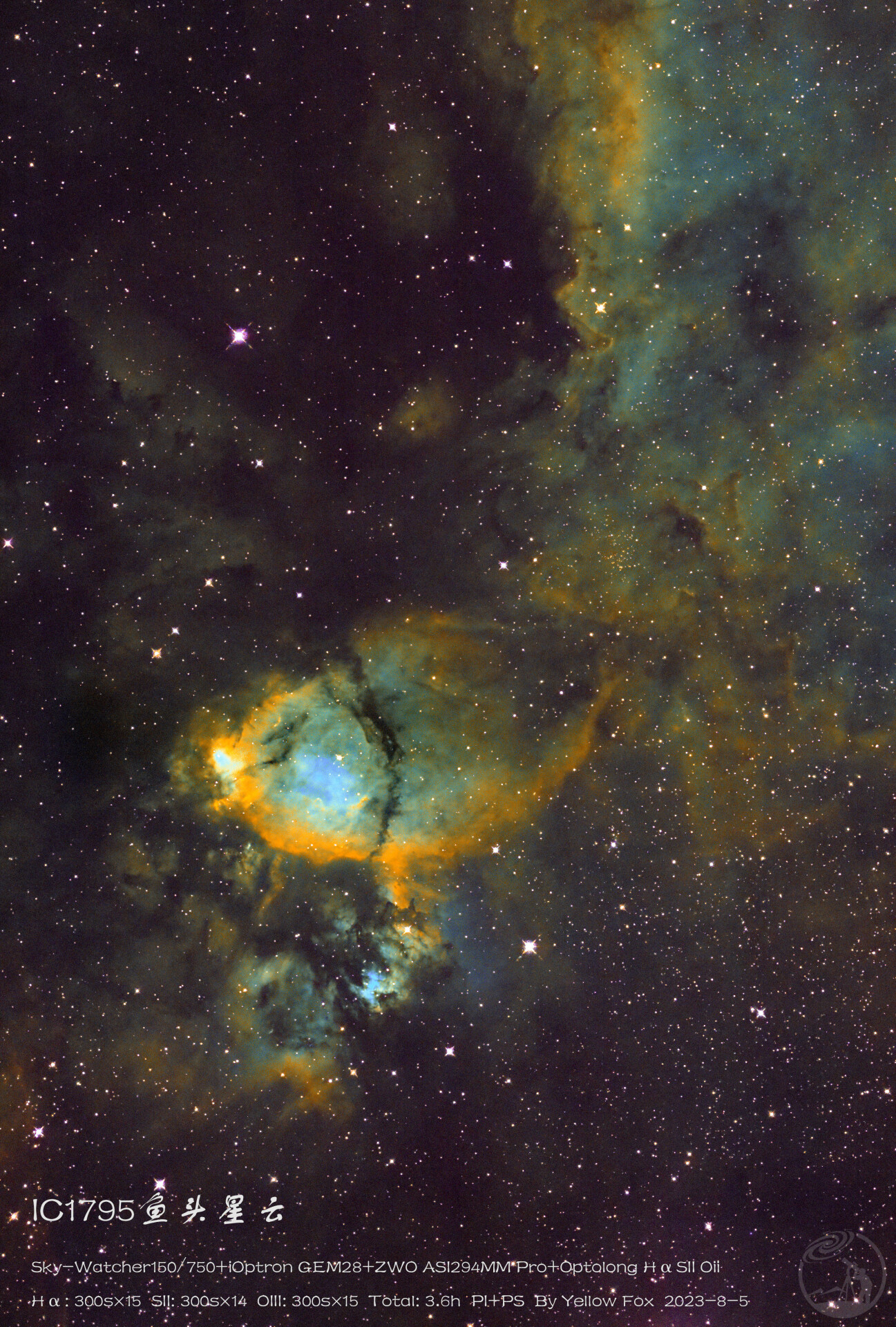 IC1795鱼头星云（哈勃色）