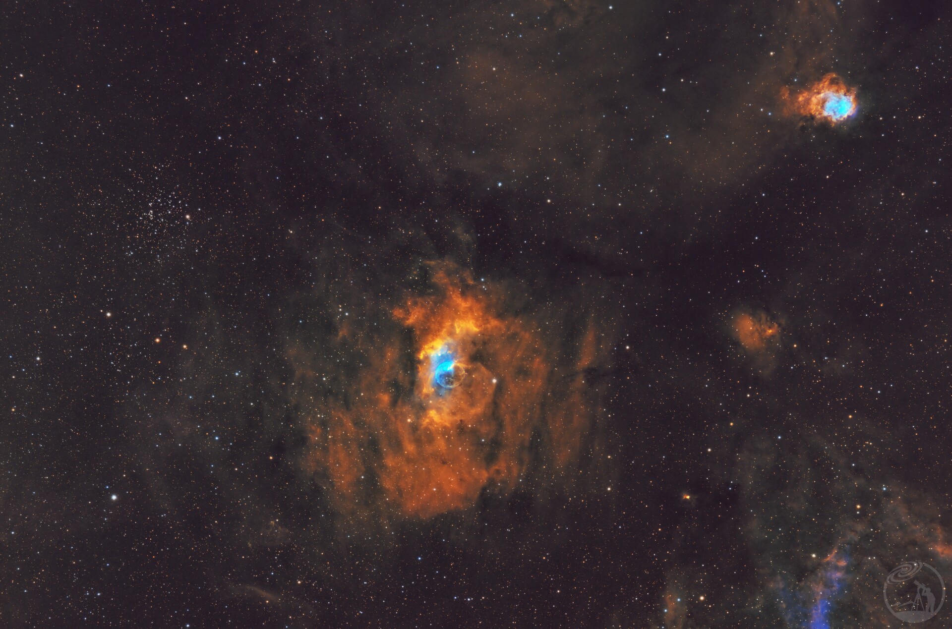 NGC7635气泡星云&M52椒盐星团&NGC7538北礁湖星云