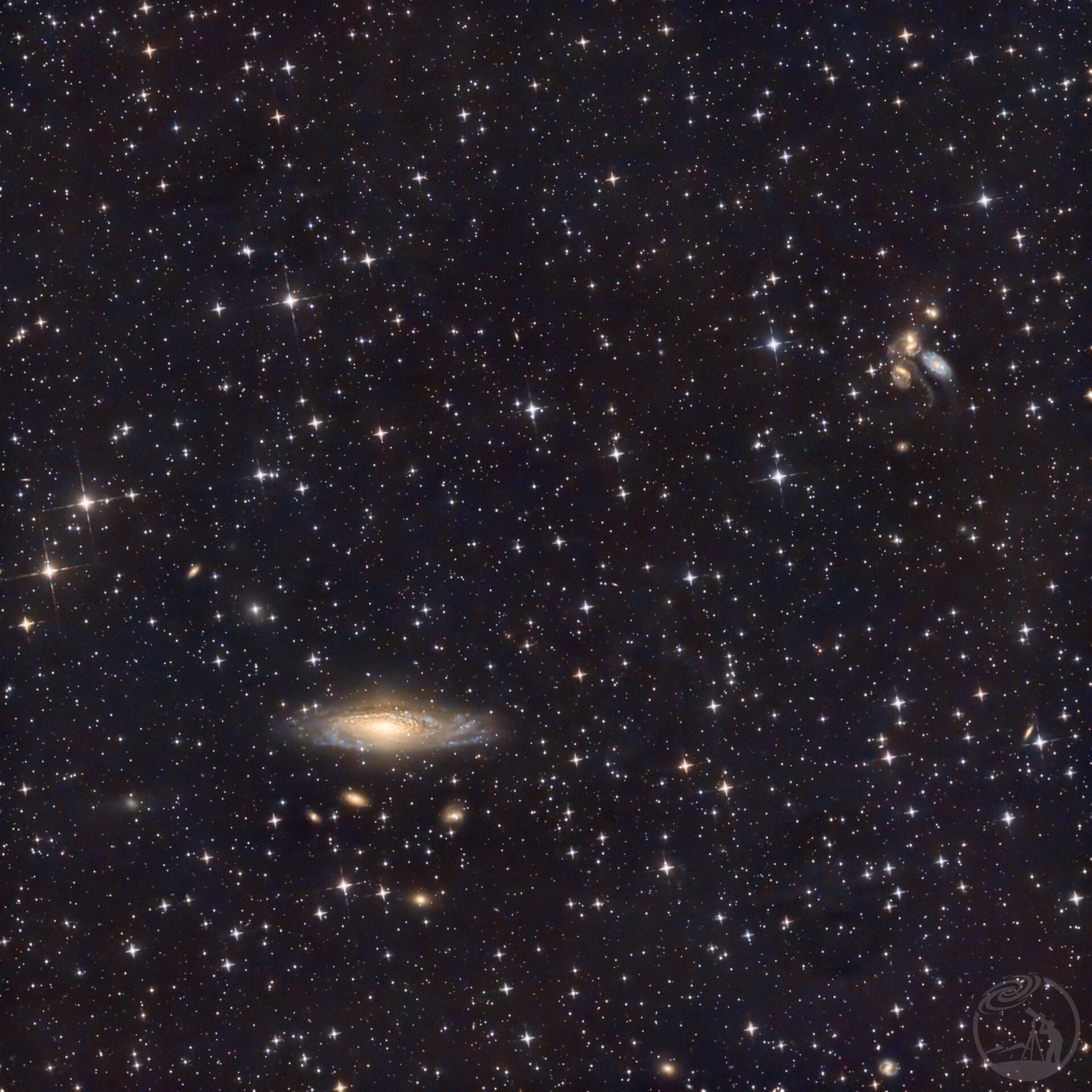 斯蒂芬五重奏+鹿舔星系群(NGC7331)