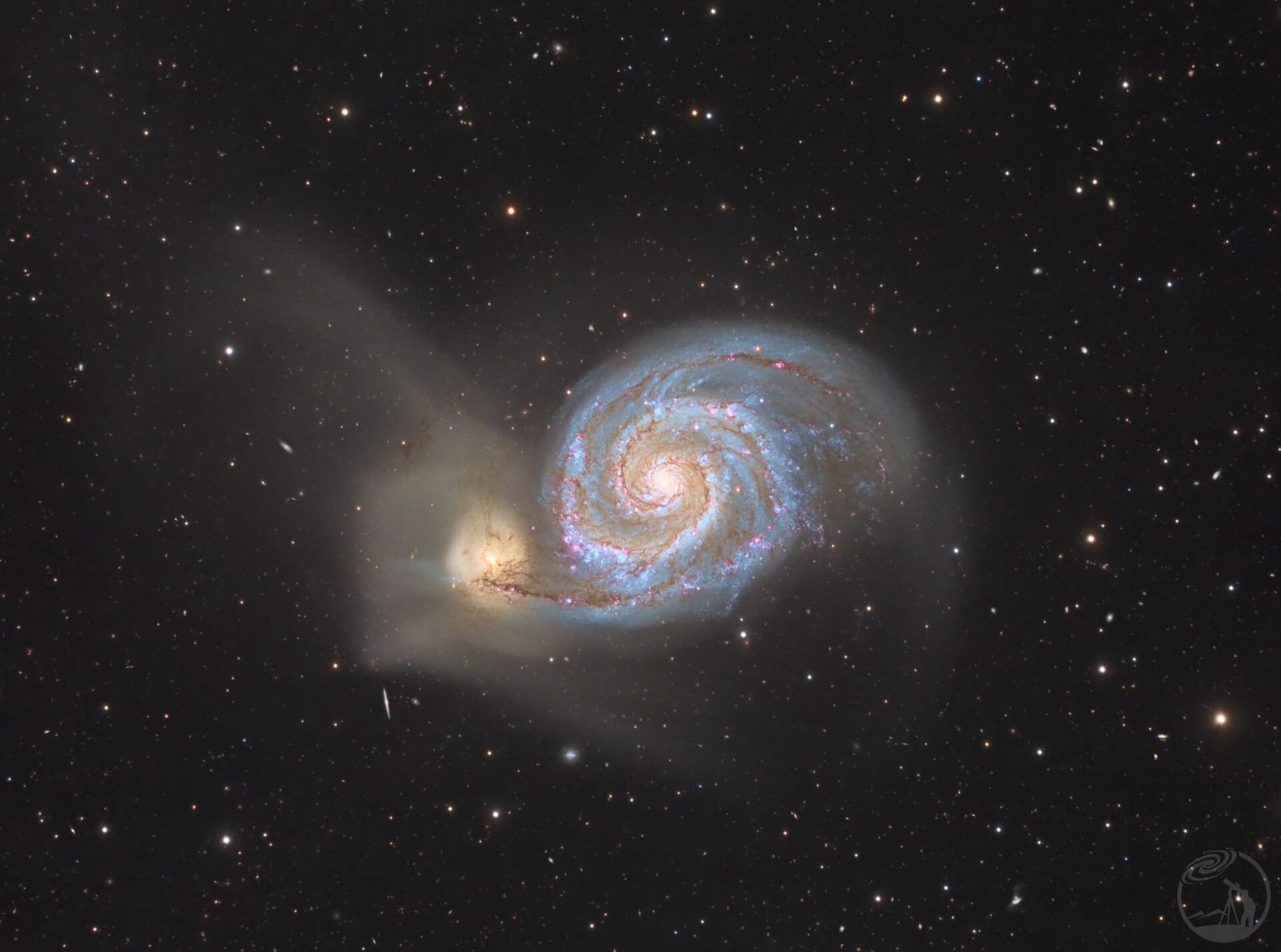 M51星系-暗云气拉伸