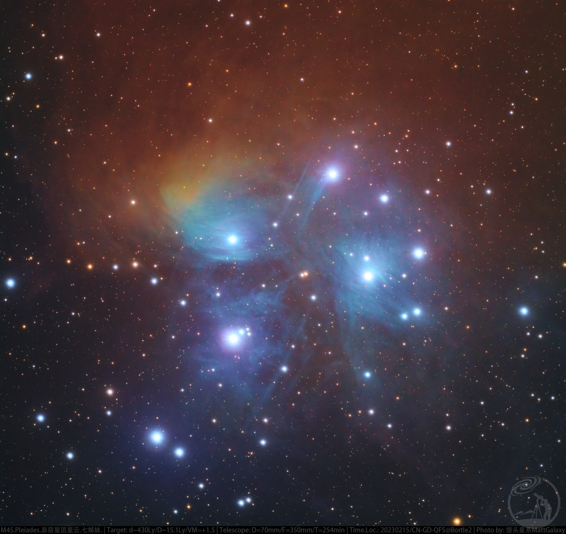 【彩版M45】Pleiades.昴宿星团星云.七姊妹