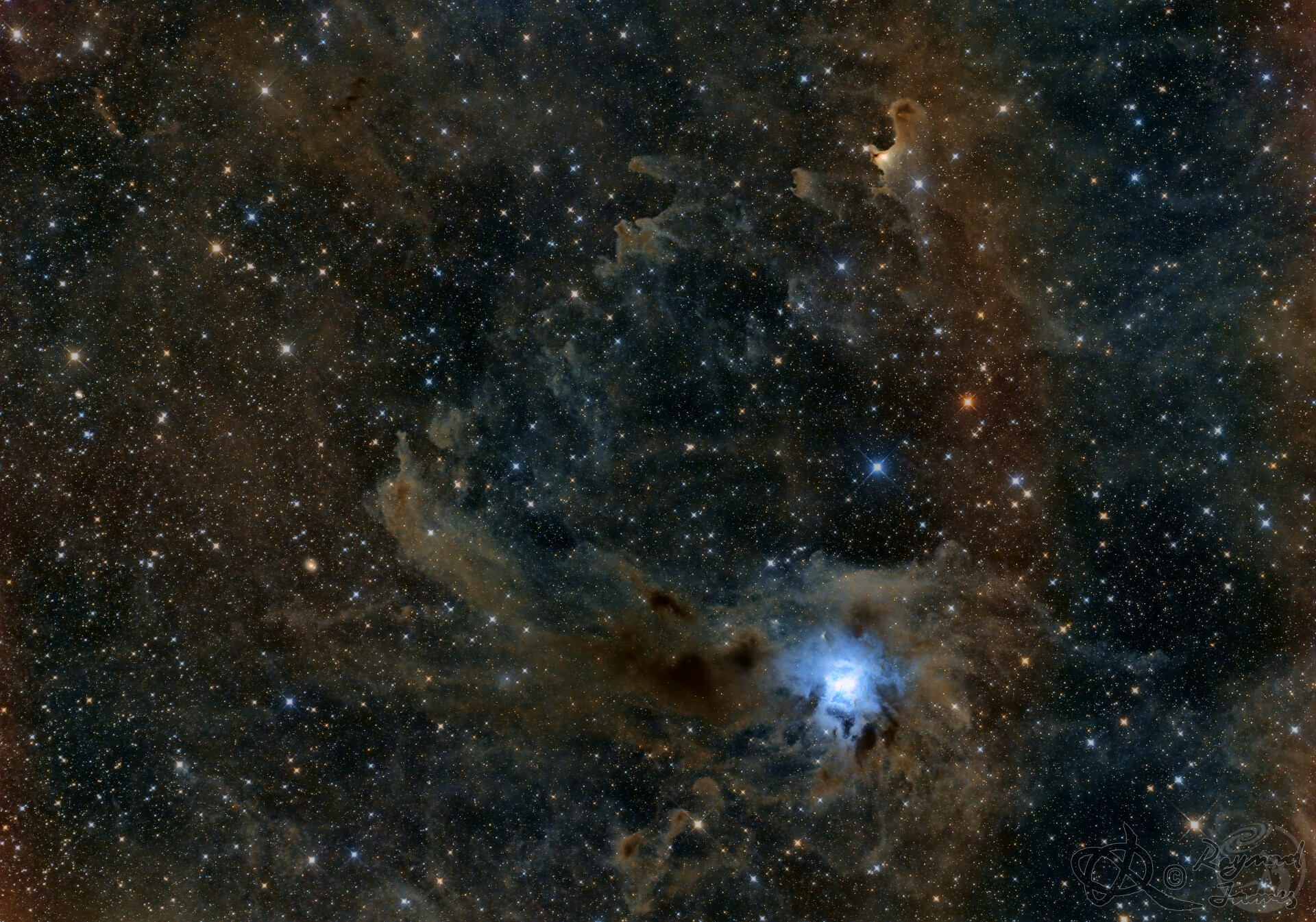 NGC7023 鸢尾花 + SH2-136 鬼魂