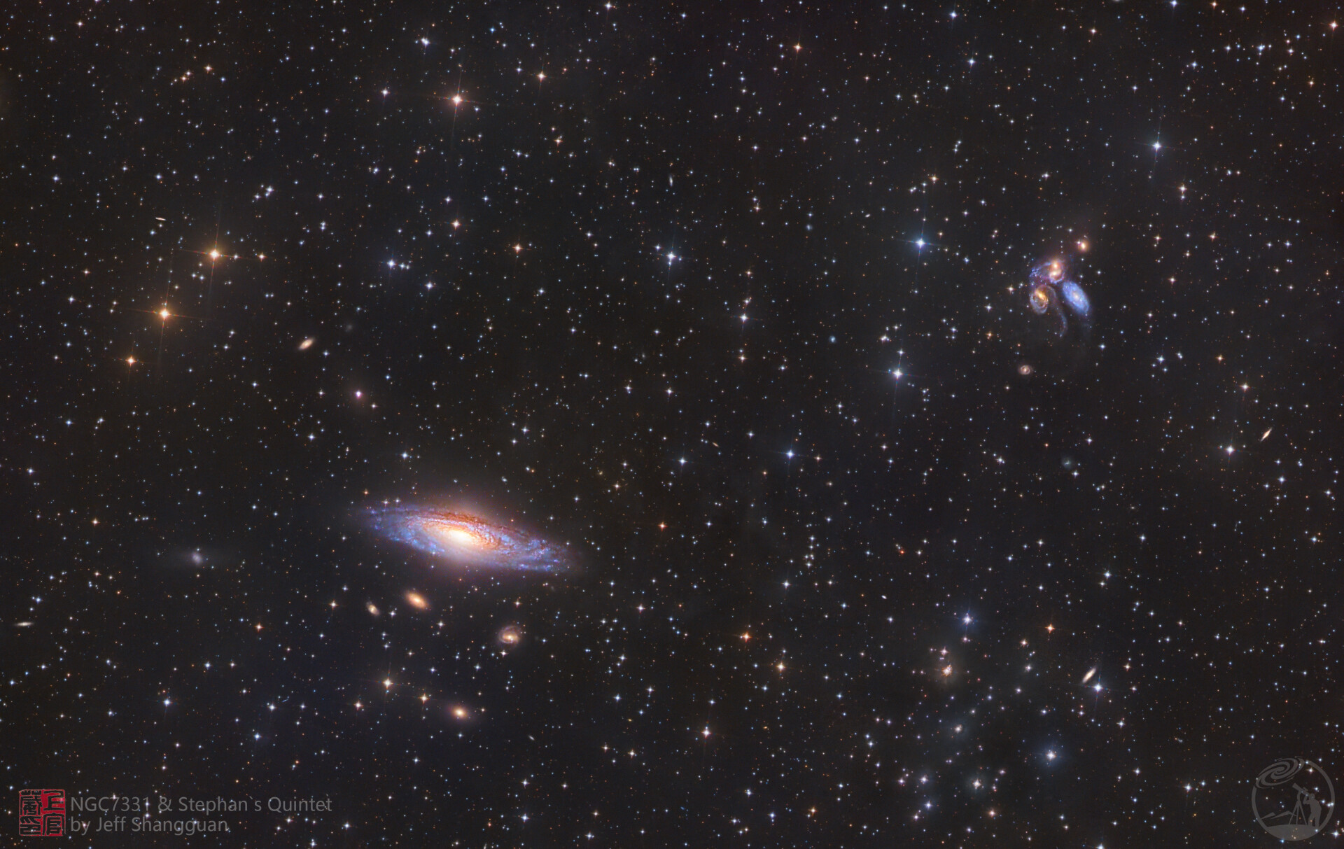 Ngc7331和斯蒂芬五重星系