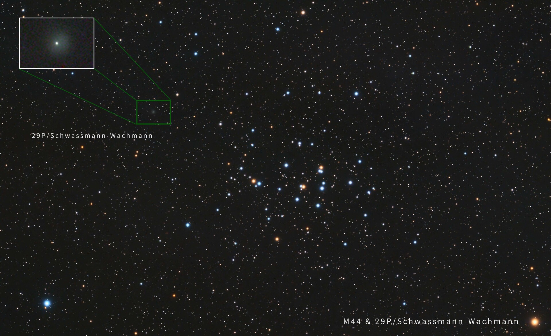 29P彗星与M44合影