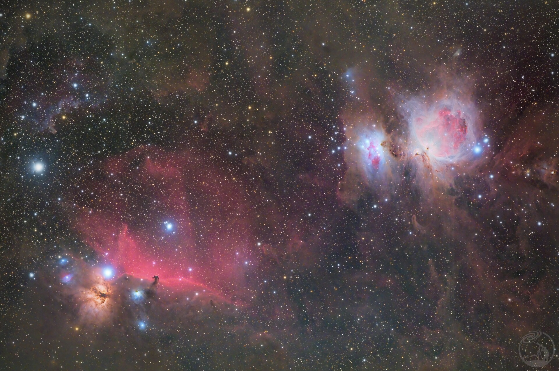 猎户座星云M42与马头星云IC434广域