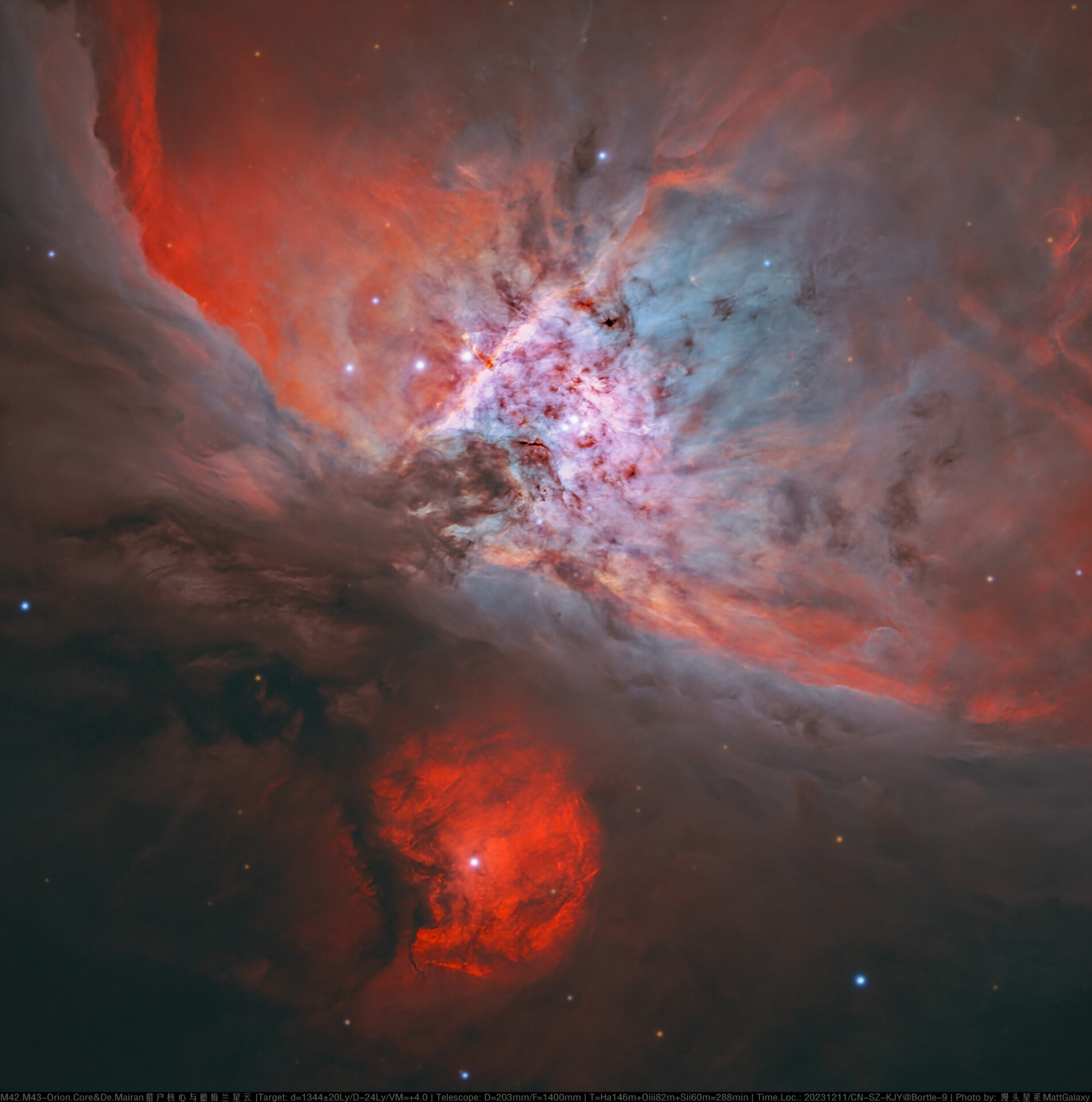 【9级深空系列】M42.M43-Orion.Core&De.Mairan猎户核心与德梅兰星云（V2）
