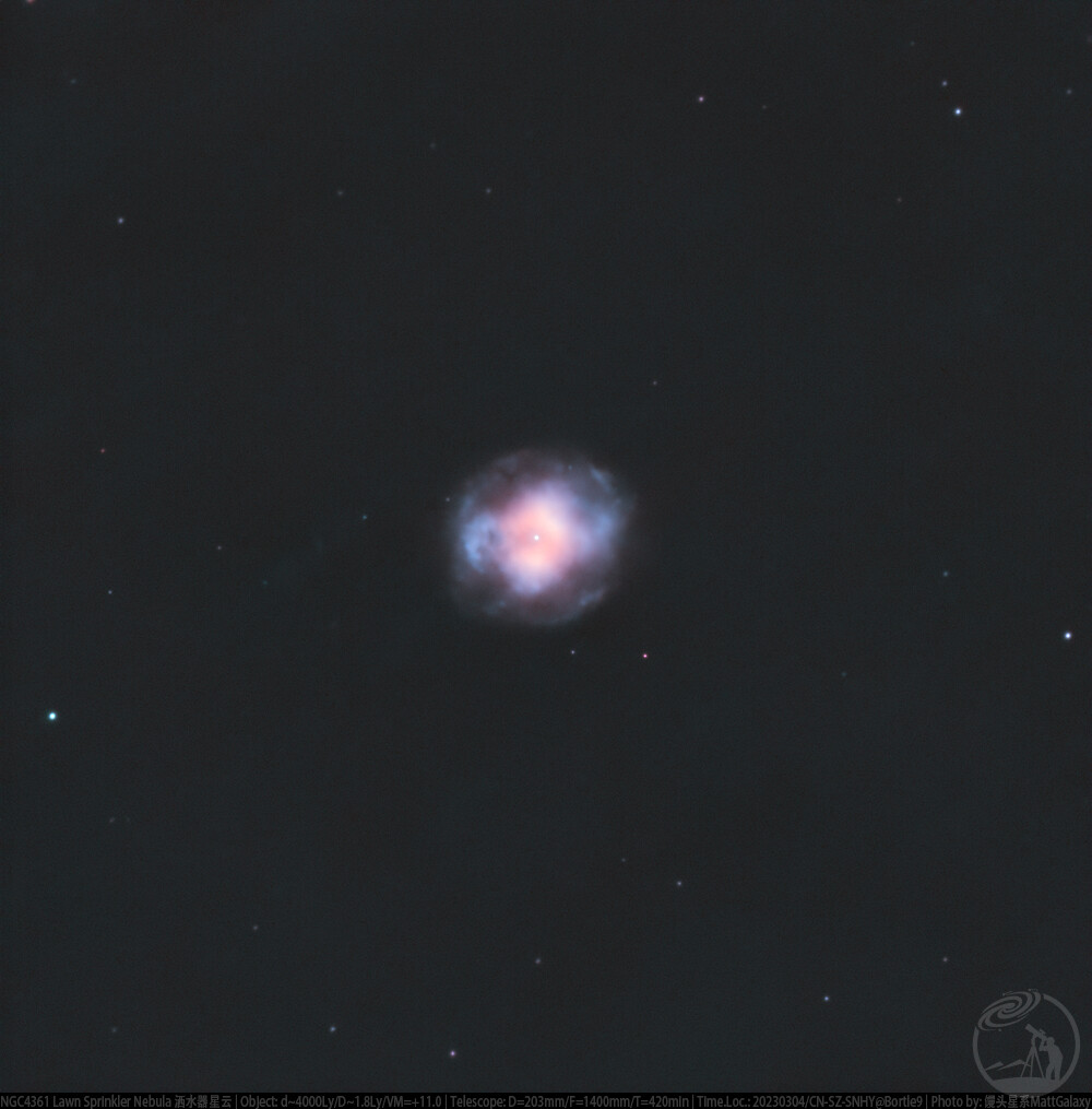 洒水器星云 NGC4361 Lawn Sprinkler Nebula【9级深空系列】