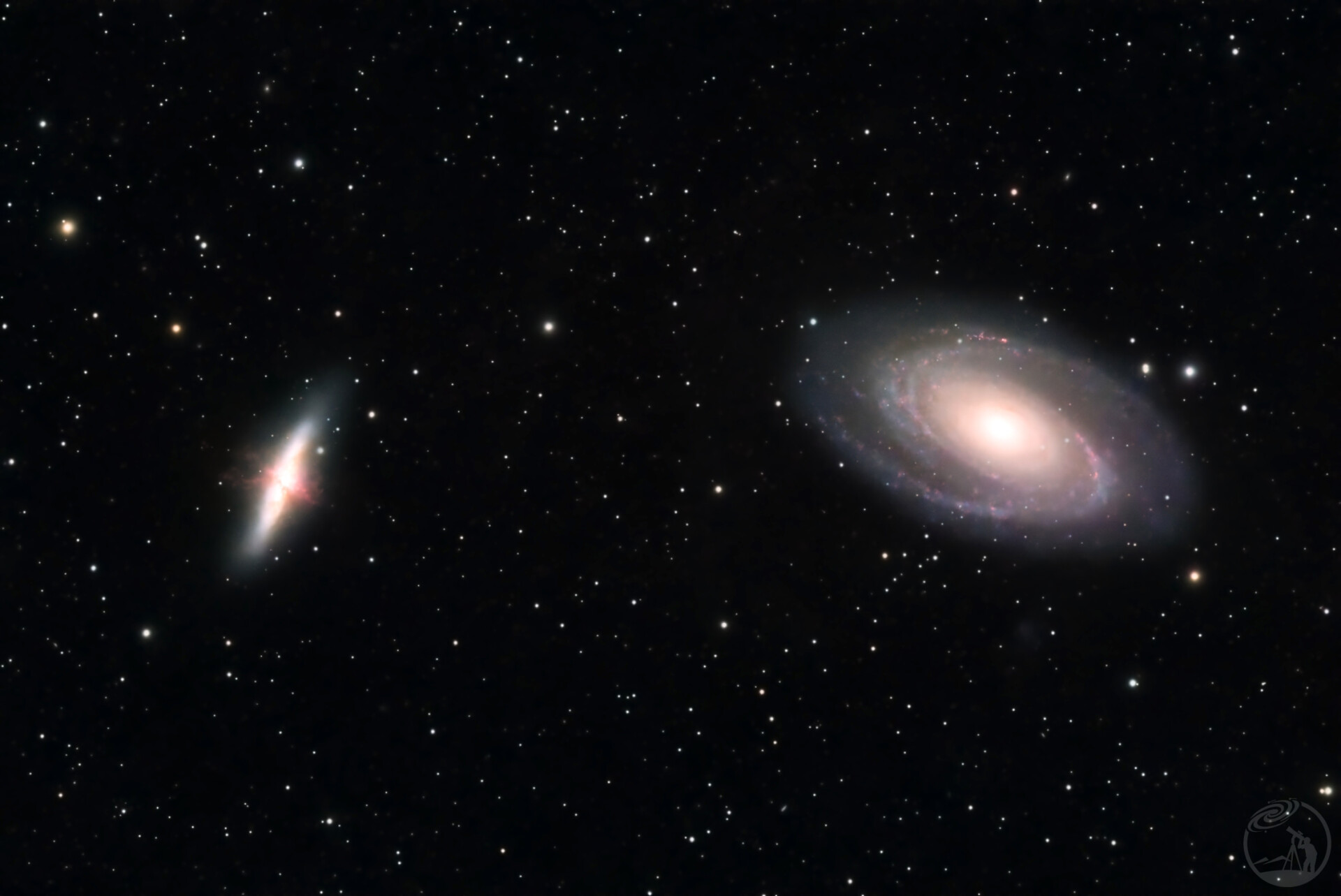 6级深空：M81、M82（LRGBha)16.16小时