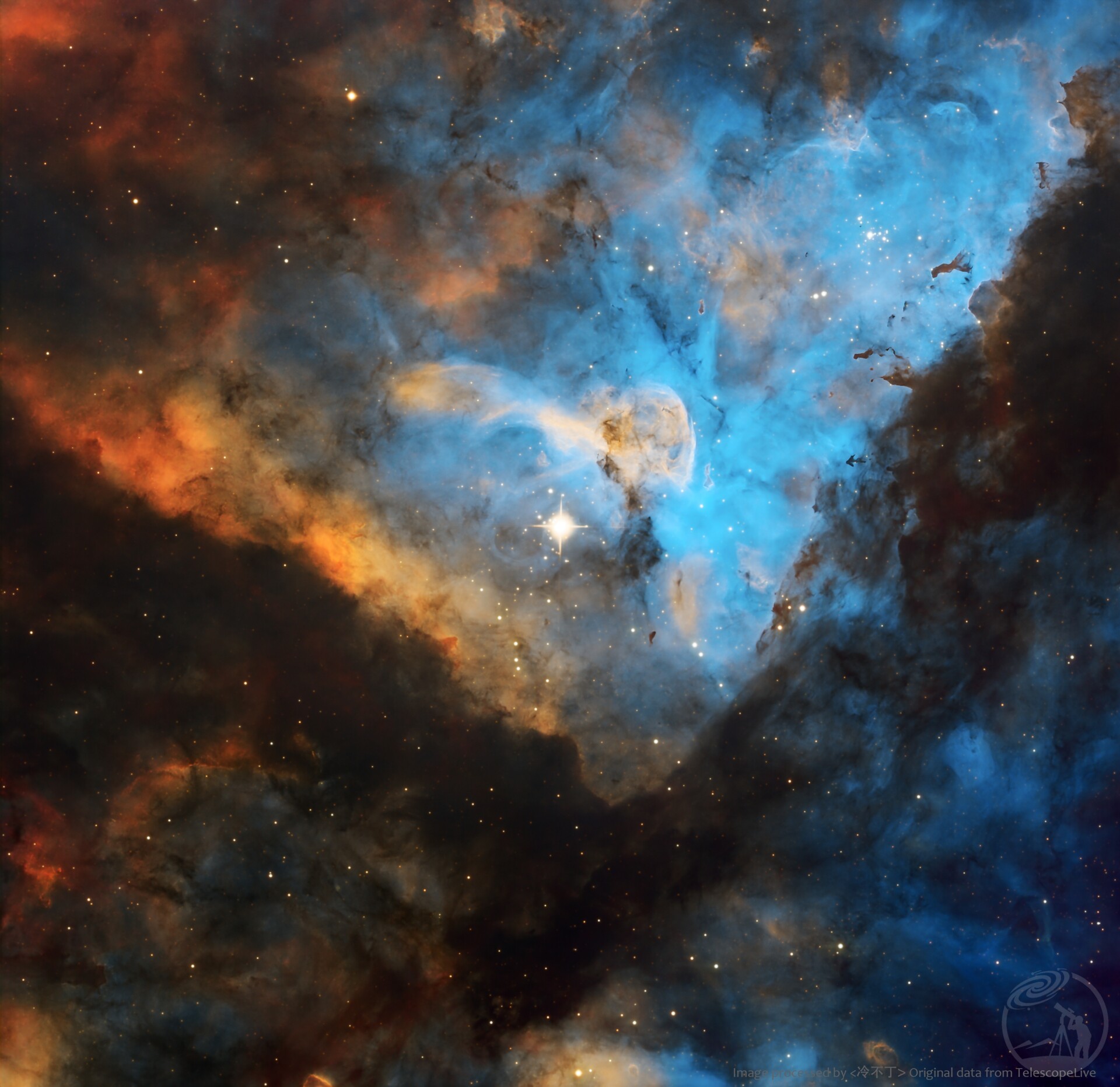 船底座星云，来自TelescopeLive的素材