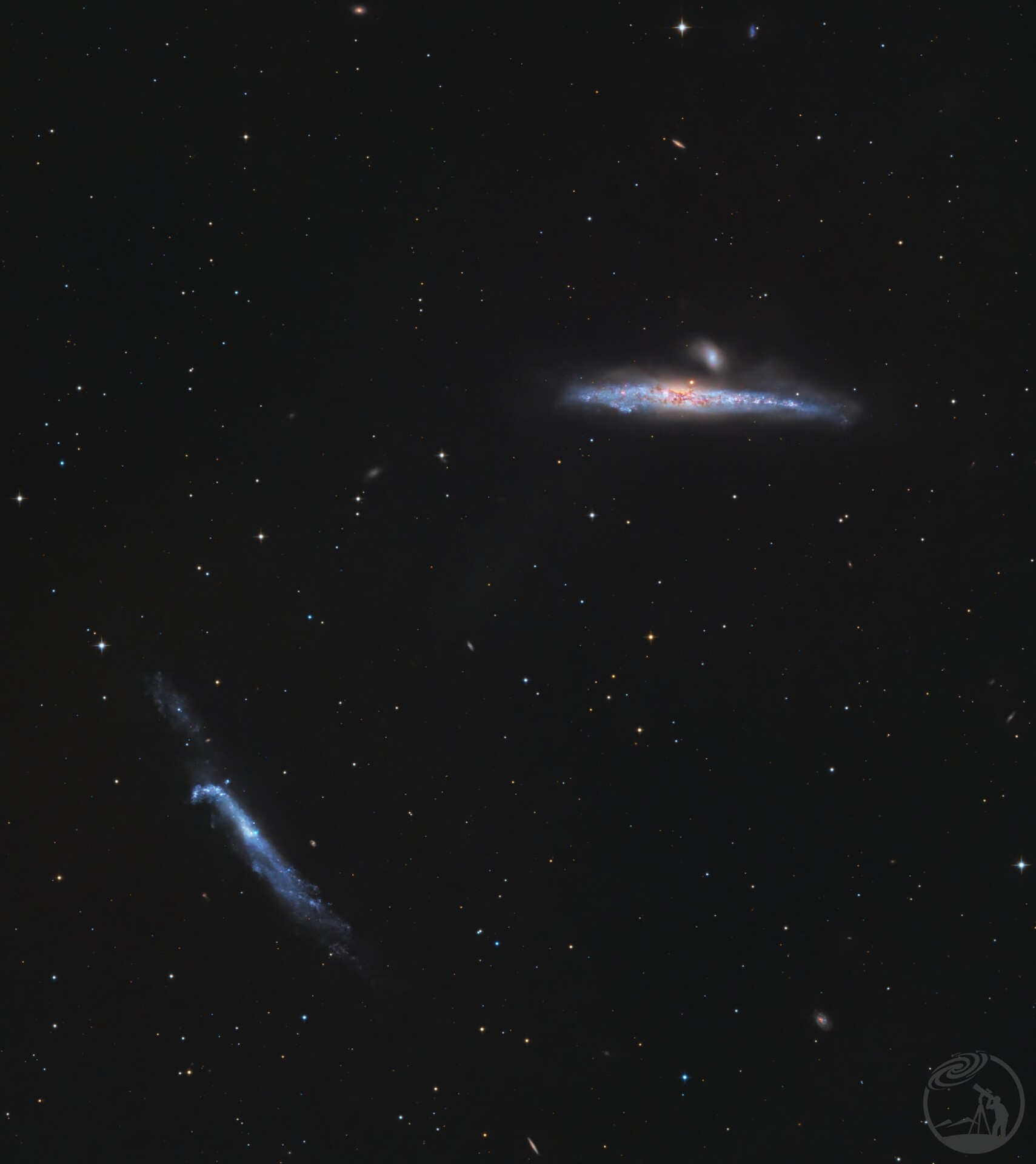 NGC4631鲸鱼星系和NGC4656曲棍球星系