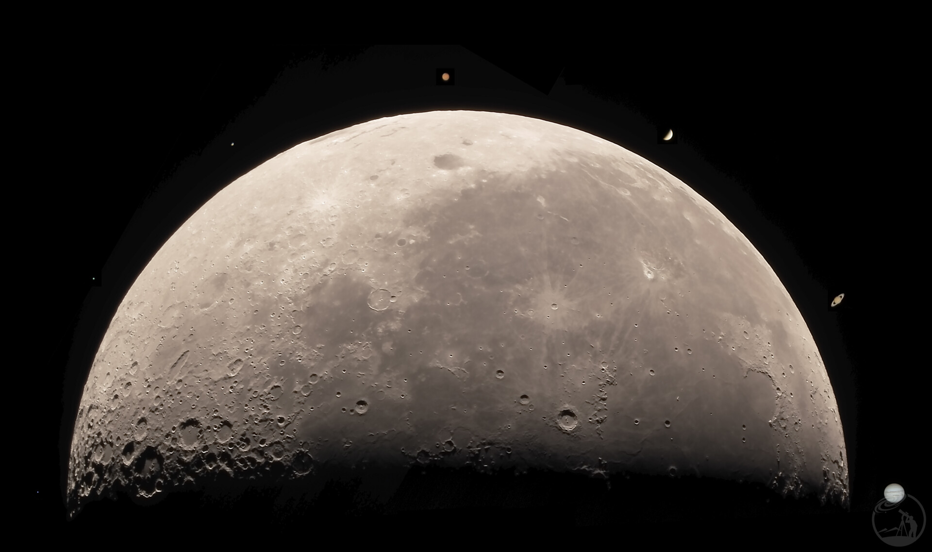 月亮和行星视直径对比