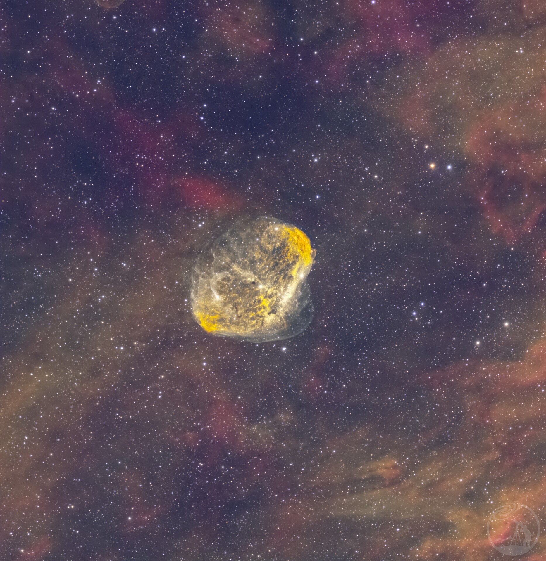 NGC6888眉月星云。HSO和SOH两种处理。累计三小时曝光