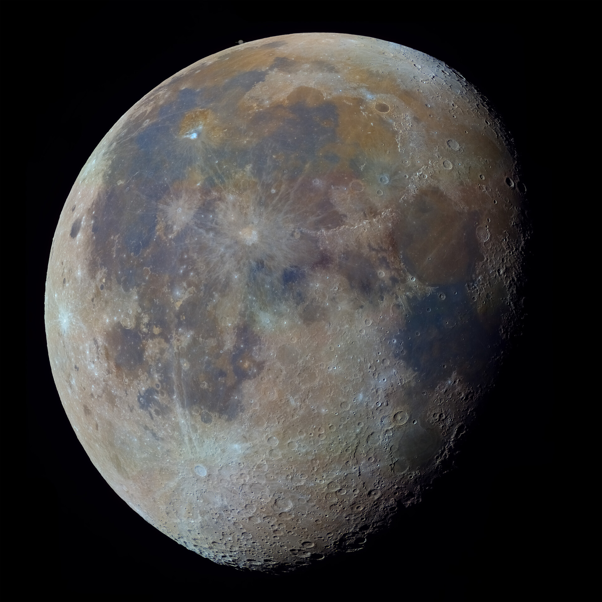 1.25亿像素月面马赛克+月掩土星