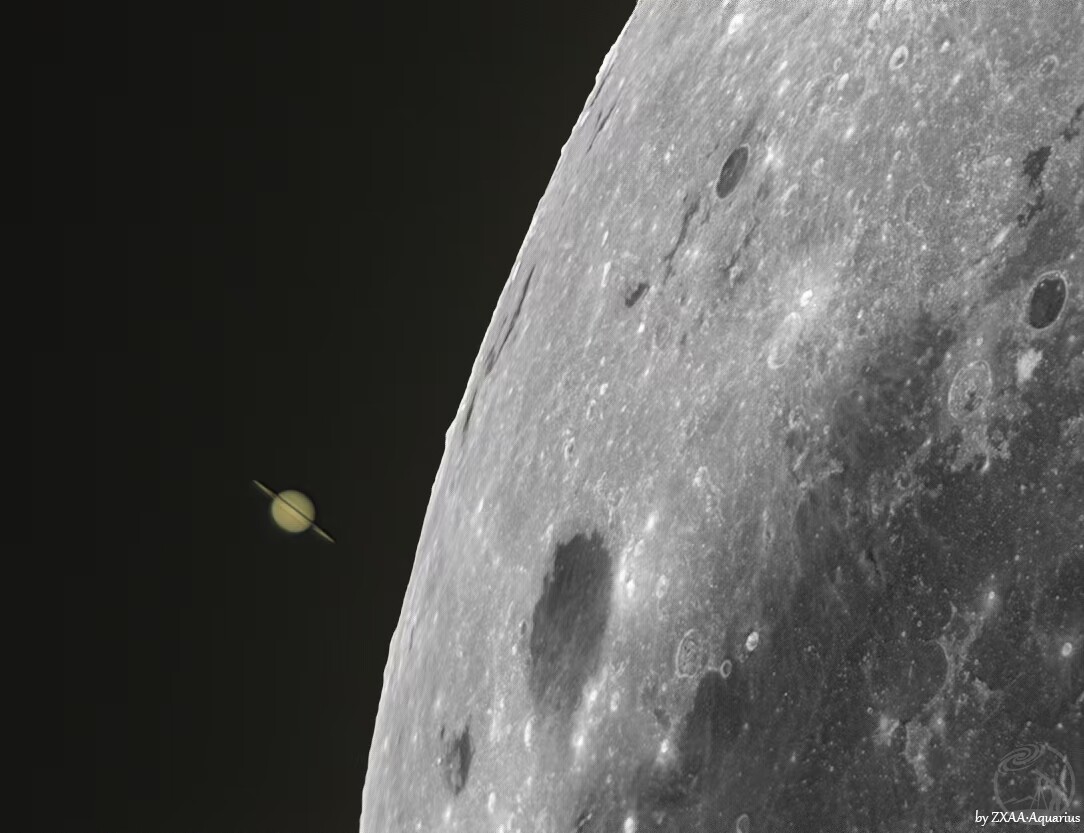 月掩土星