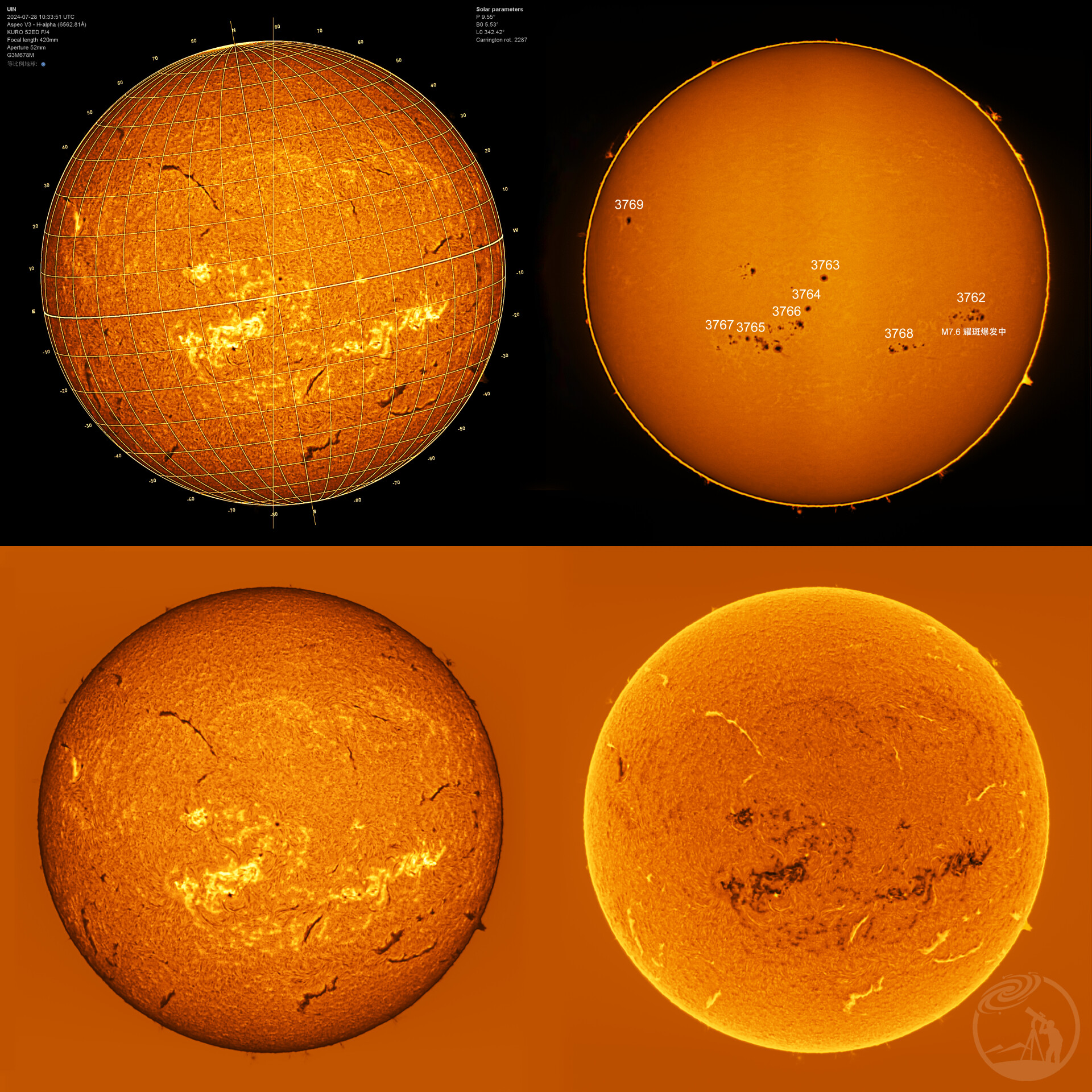 7/28 52ed扫太阳Hα M7.6级耀斑