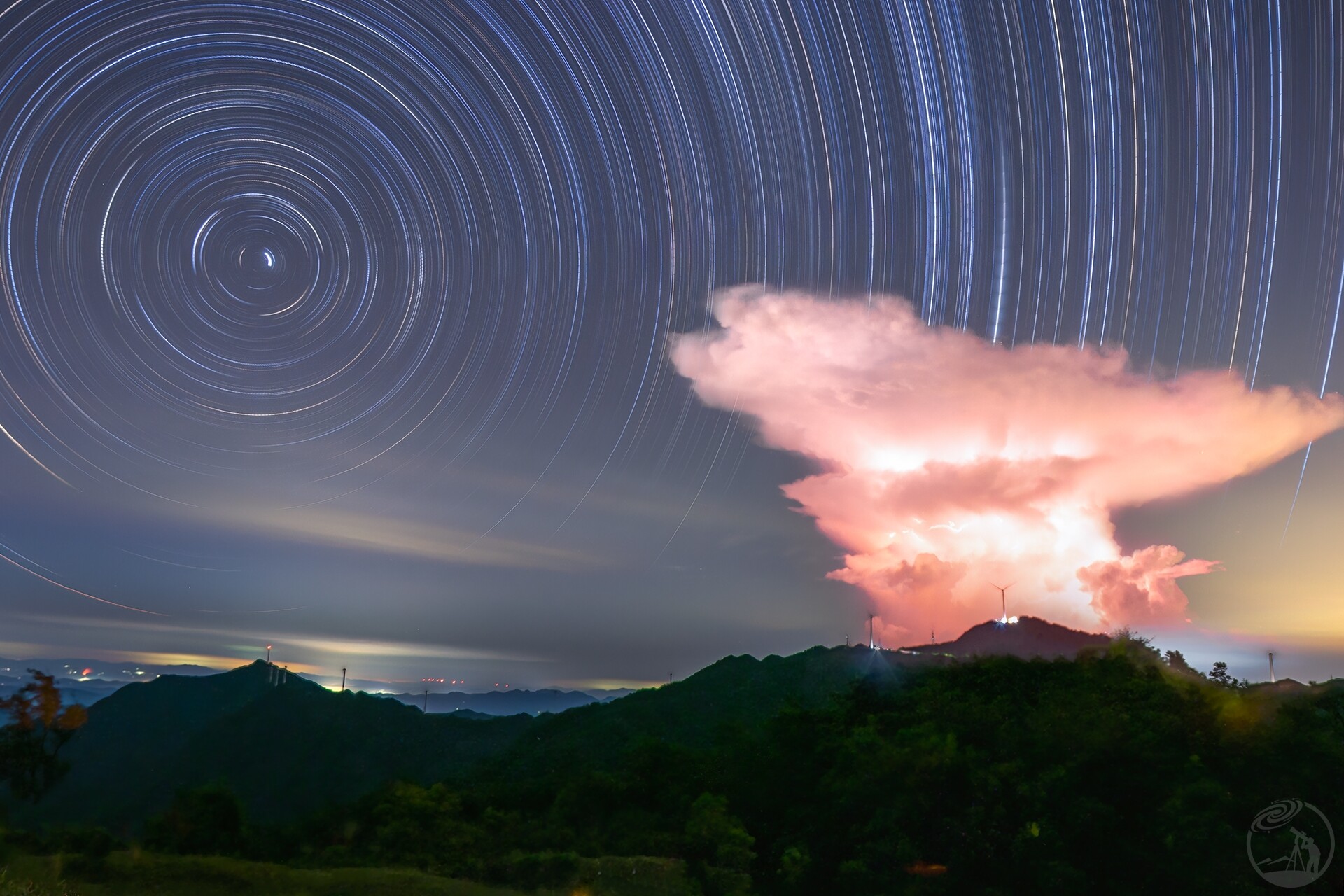 雷暴同心圆星轨