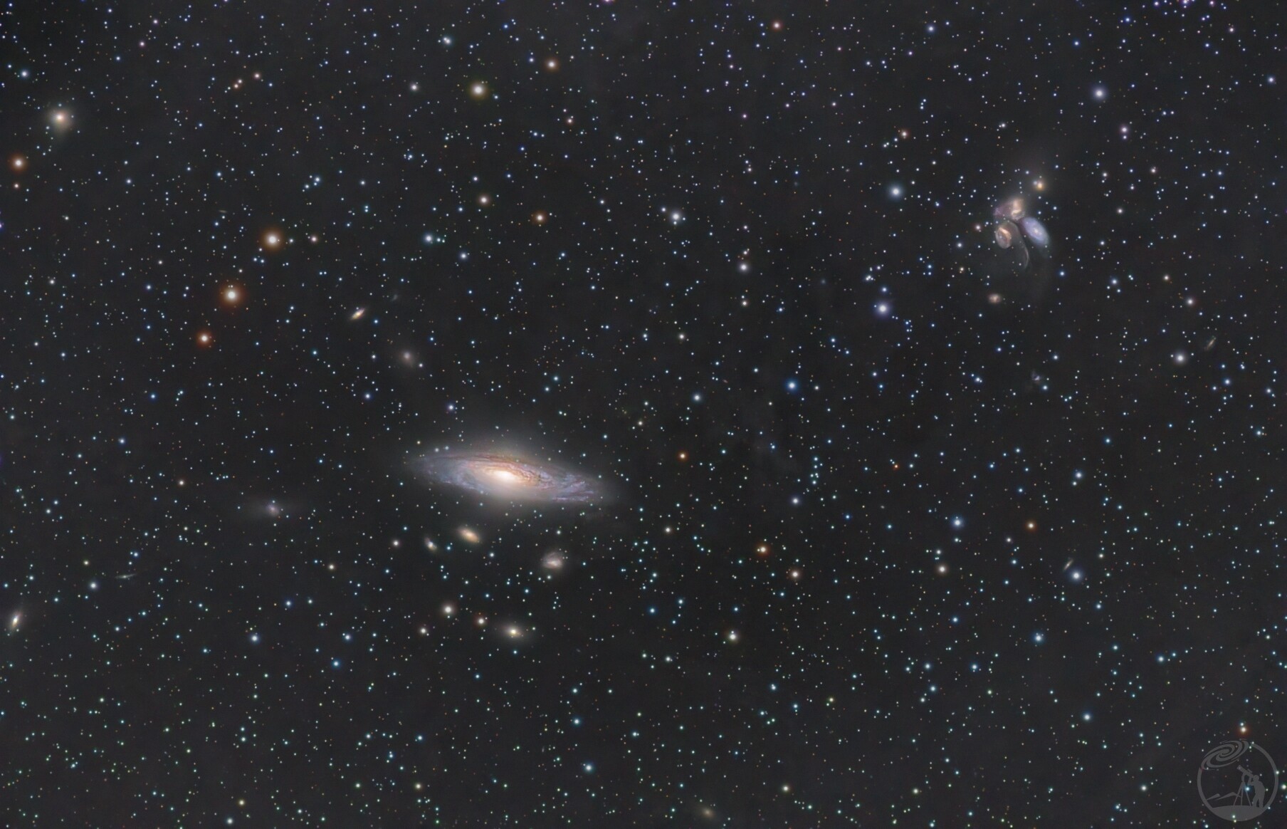 NGC7331 鹿舔星系群+斯蒂芬五重星系